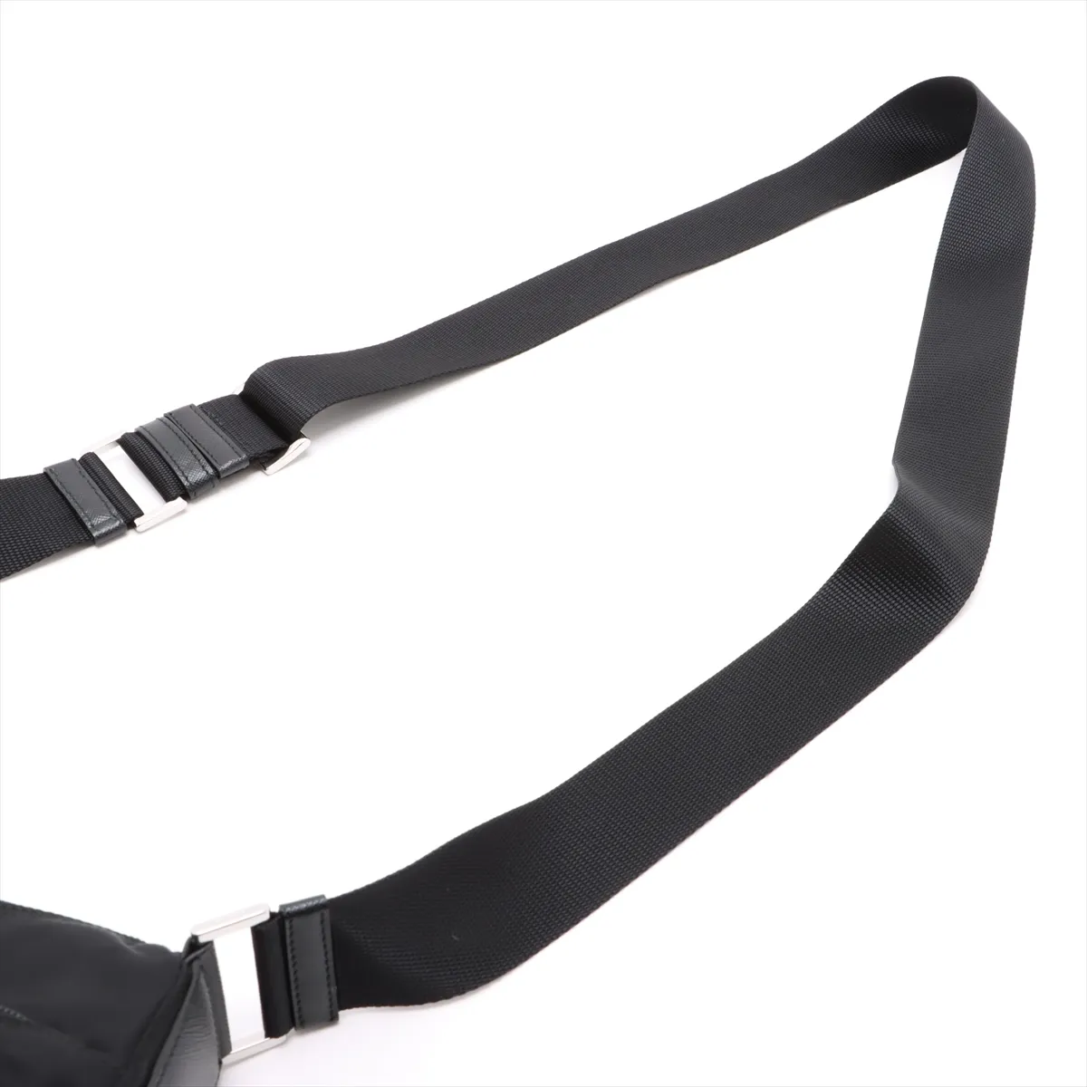 Tessuto Nylon x Leather Shoulder Bag Black — view 5