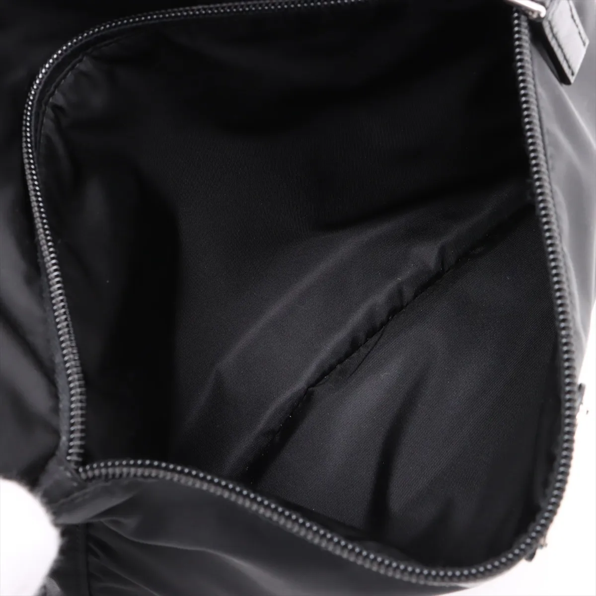 Tessuto Nylon x Leather Shoulder Bag Black — view 7