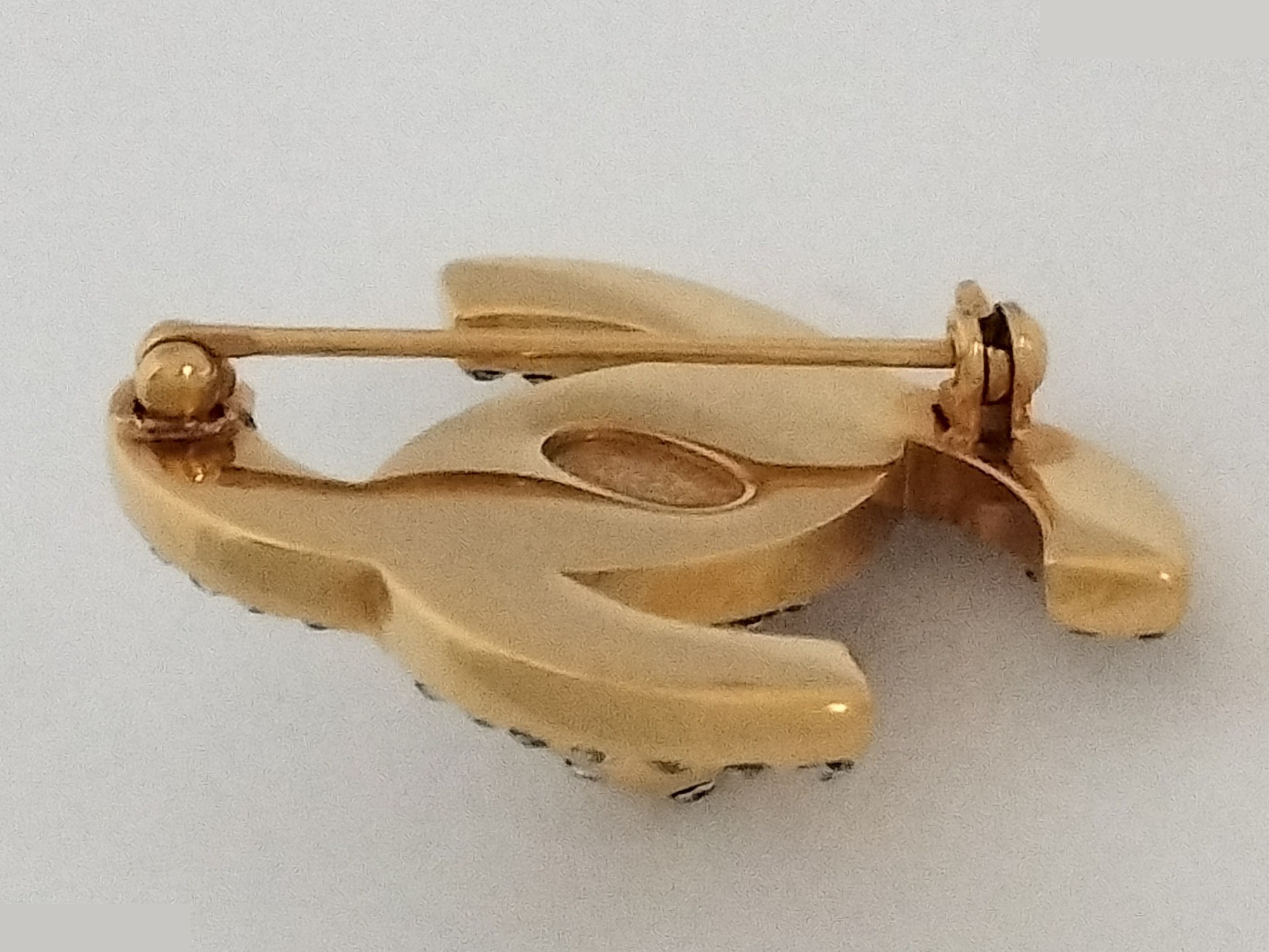 Coco Rhinestone Turnlock Gold Brooch — view 5