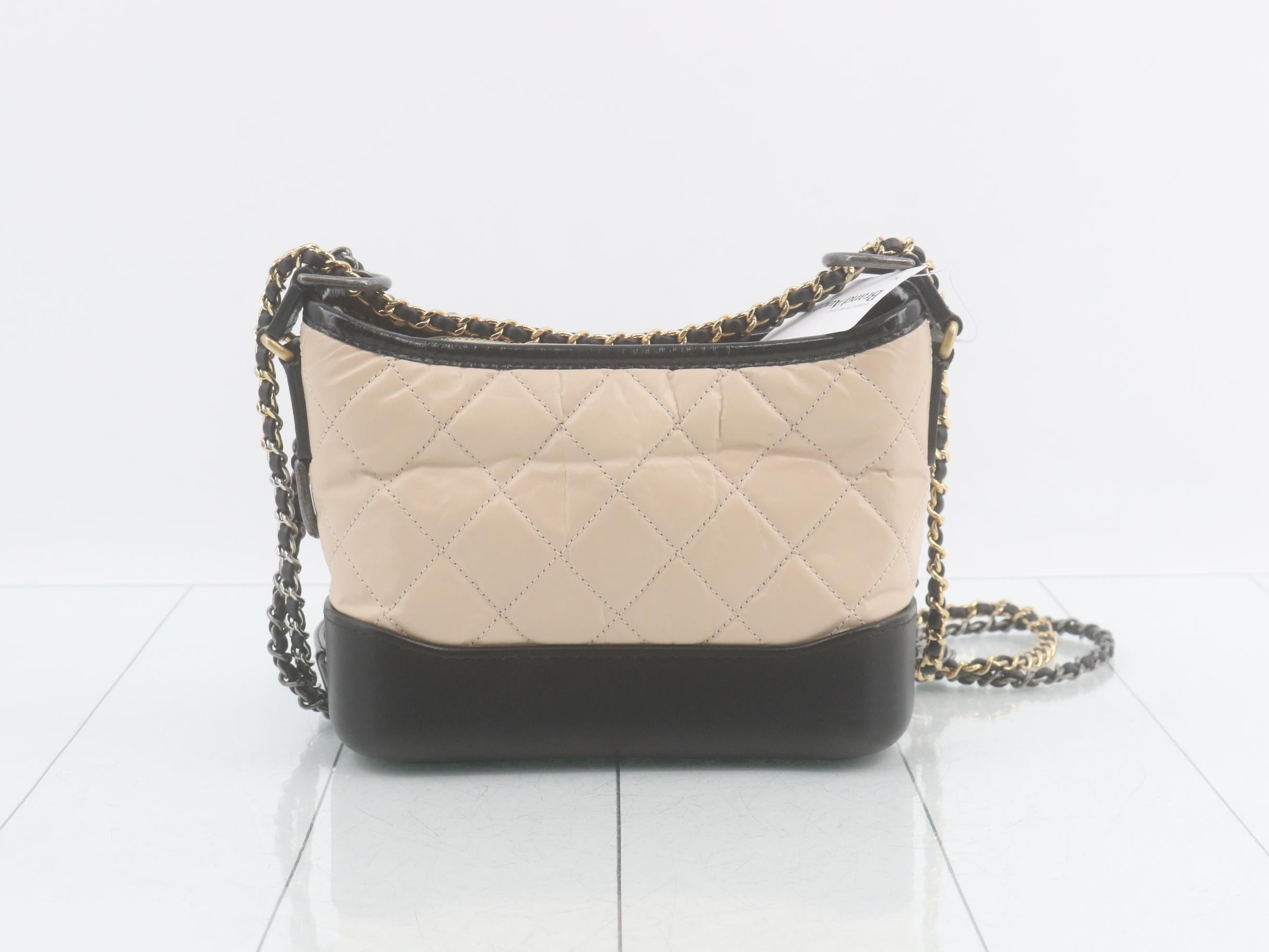 Gabrielle de Chanel Leather Chain Shoulder Bag, Bicolor — view 2