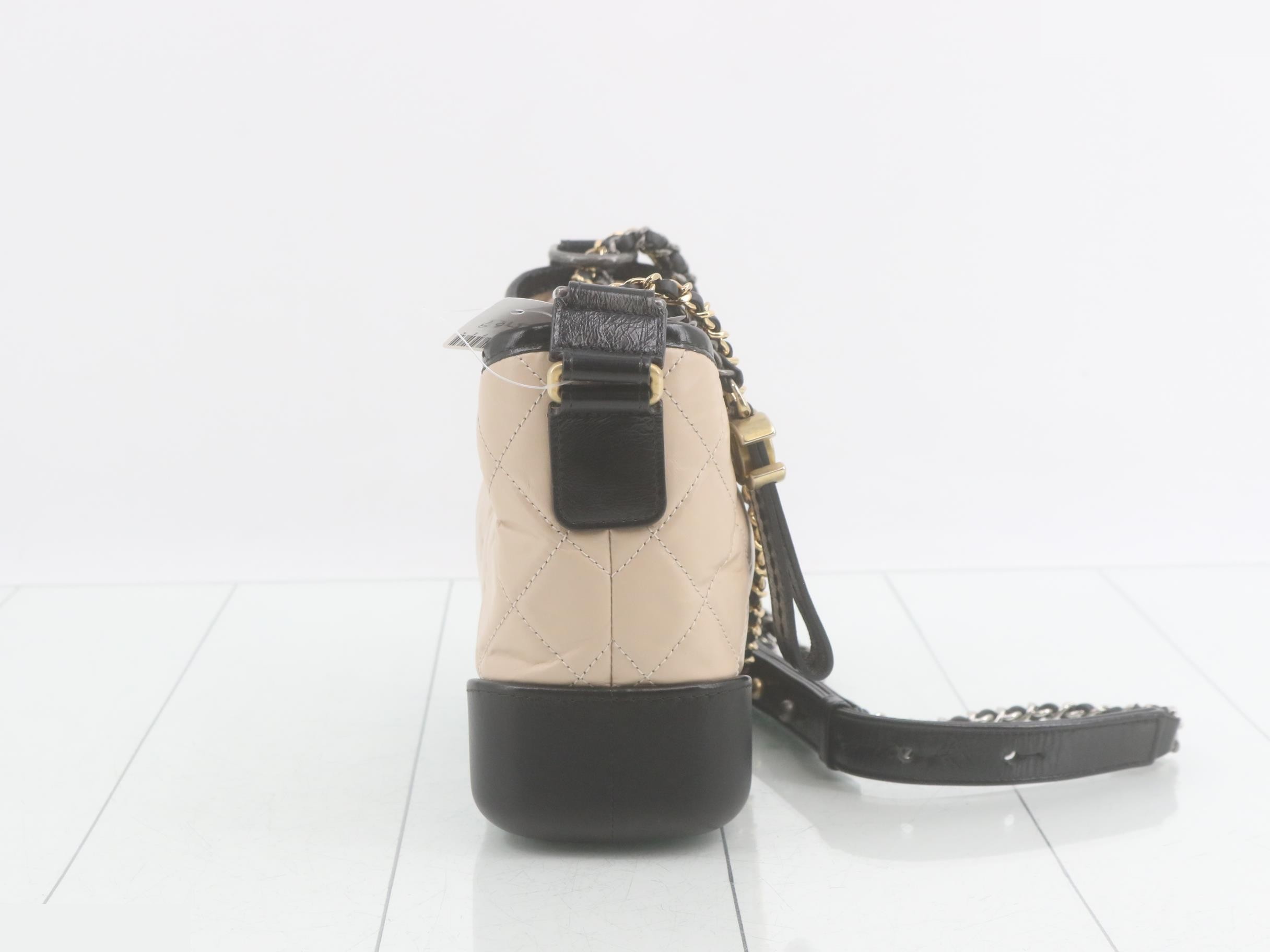 Gabrielle de Chanel Leather Chain Shoulder Bag, Bicolor — view 4