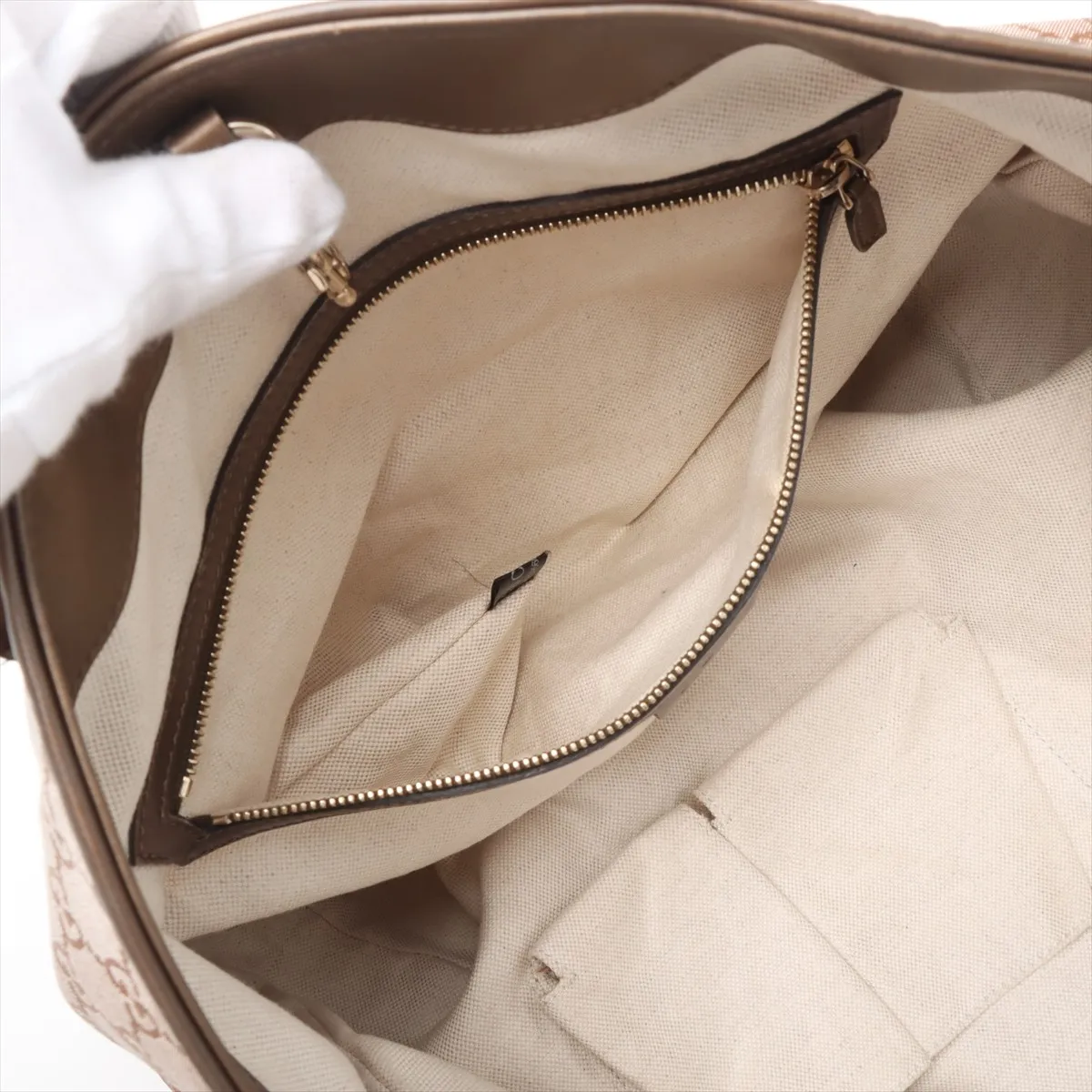 GG Canvas x Leather Tote Bag Bronze 269956 — view 8