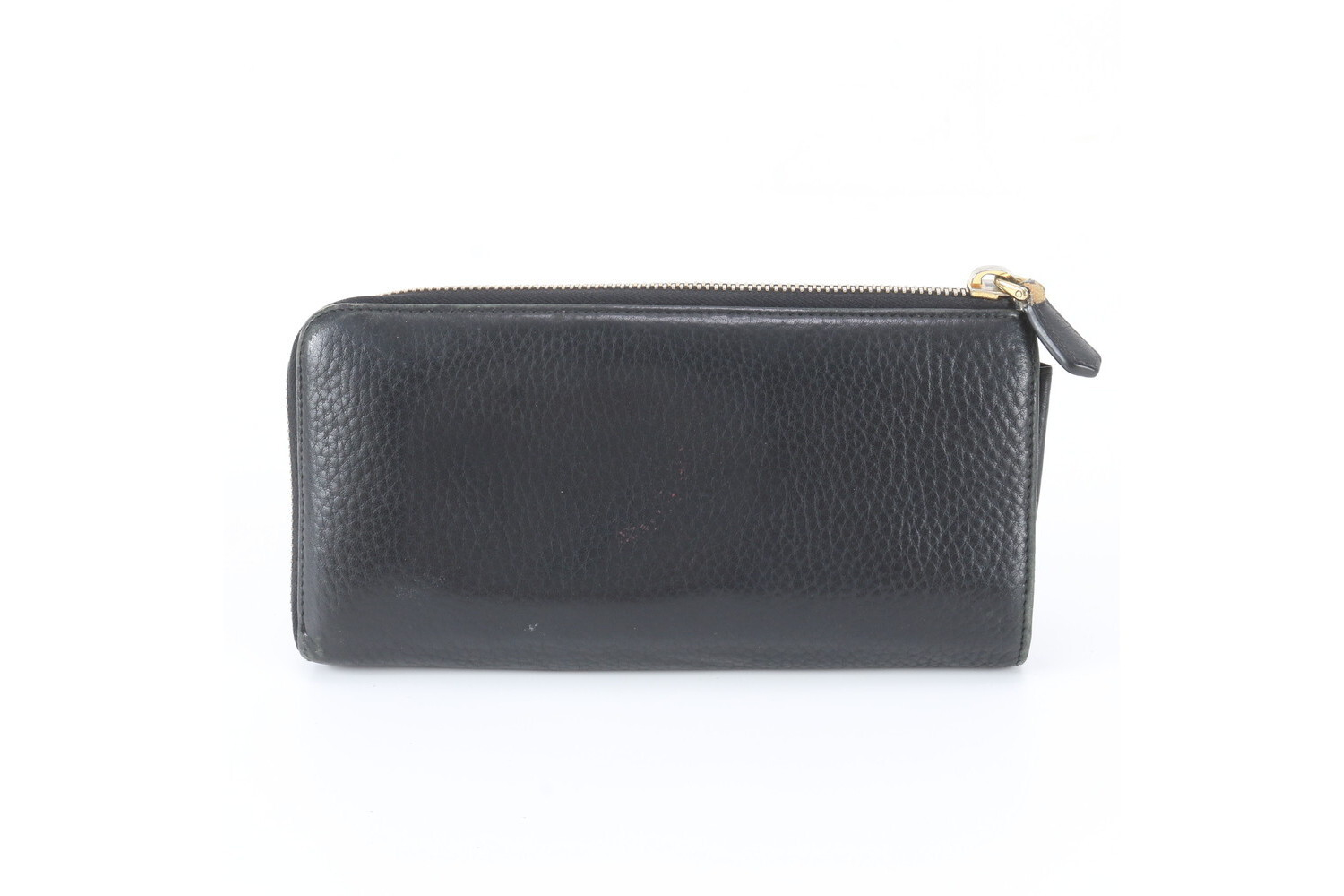 Leather Long Wallet, Black — view 2