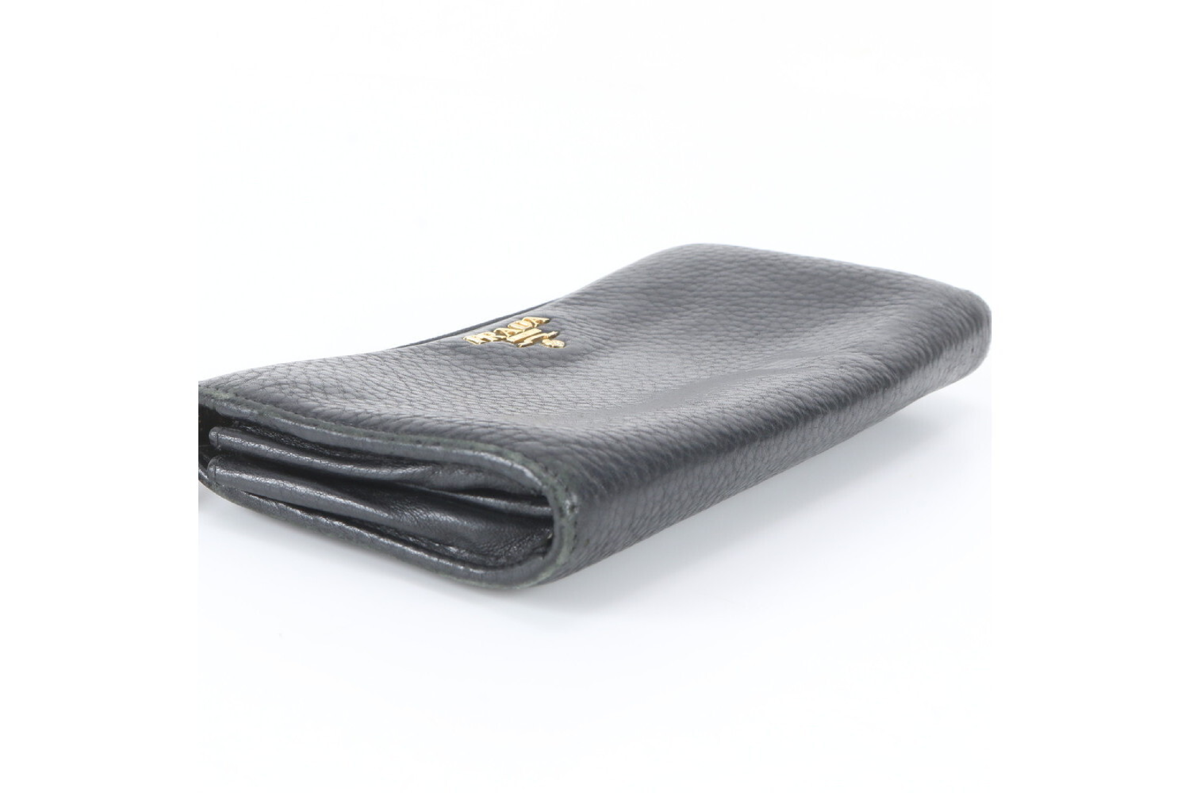 Leather Long Wallet, Black — view 3