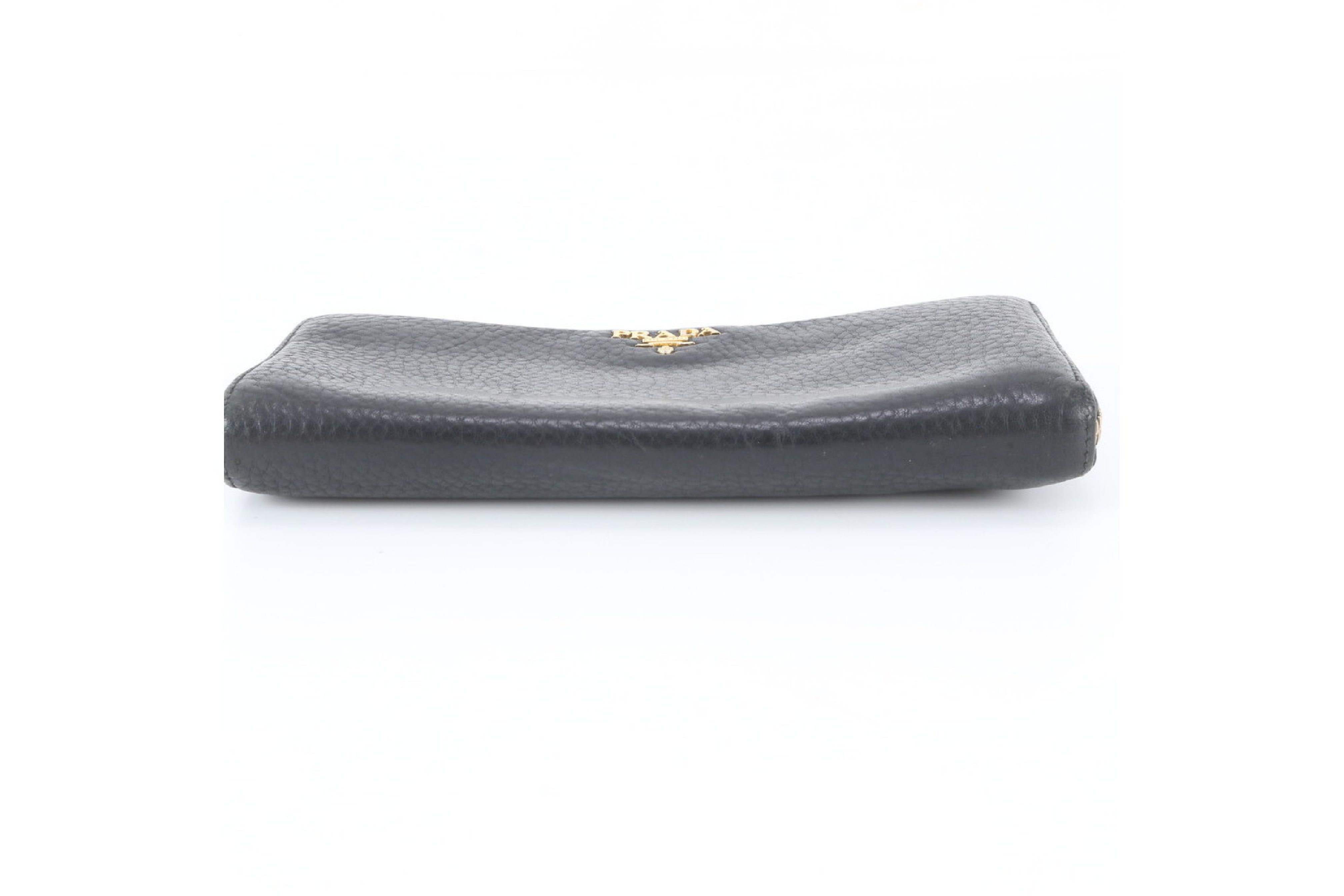 Leather Long Wallet, Black — view 4