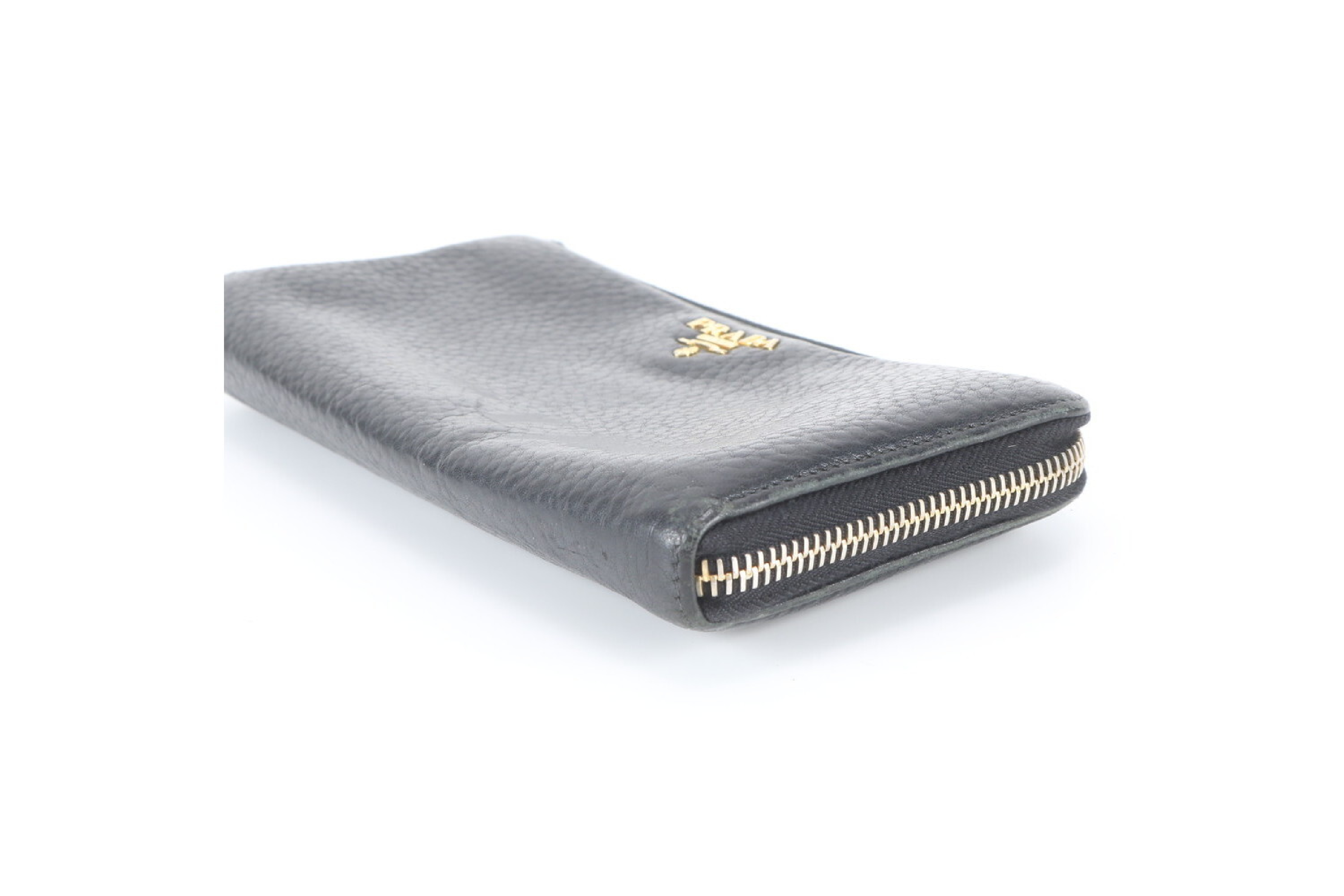 Leather Long Wallet, Black — view 5
