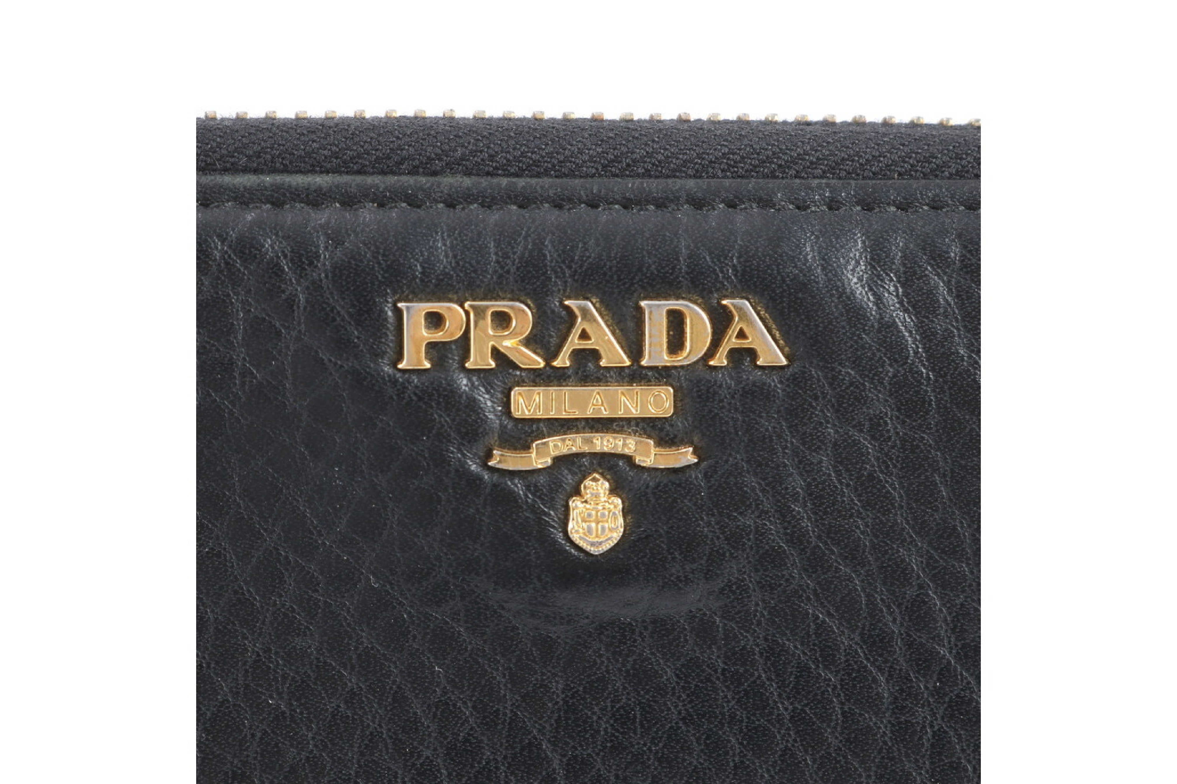 Leather Long Wallet, Black — view 7