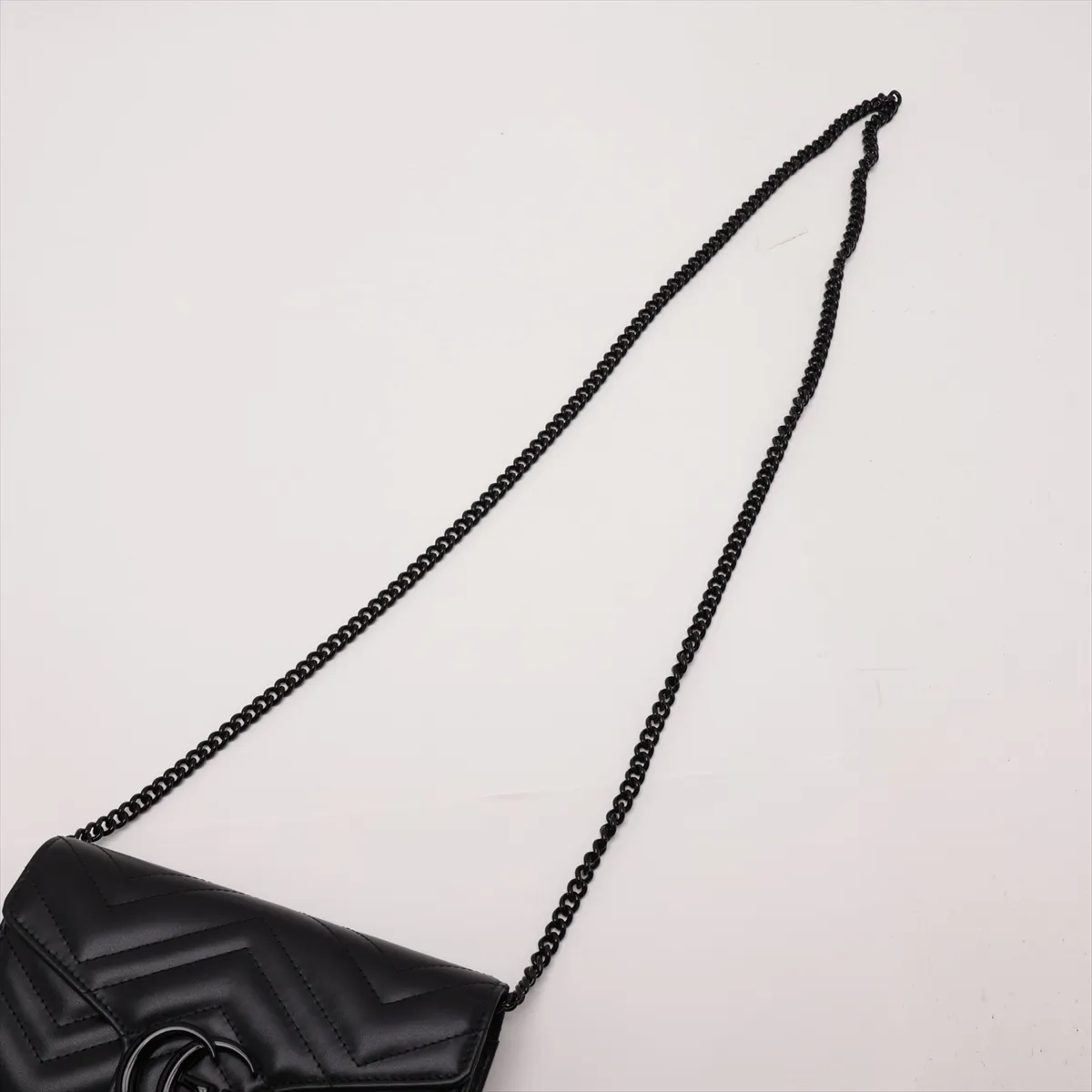 GG Marmont Leather Chain Wallet, Black, 474575 — view 5