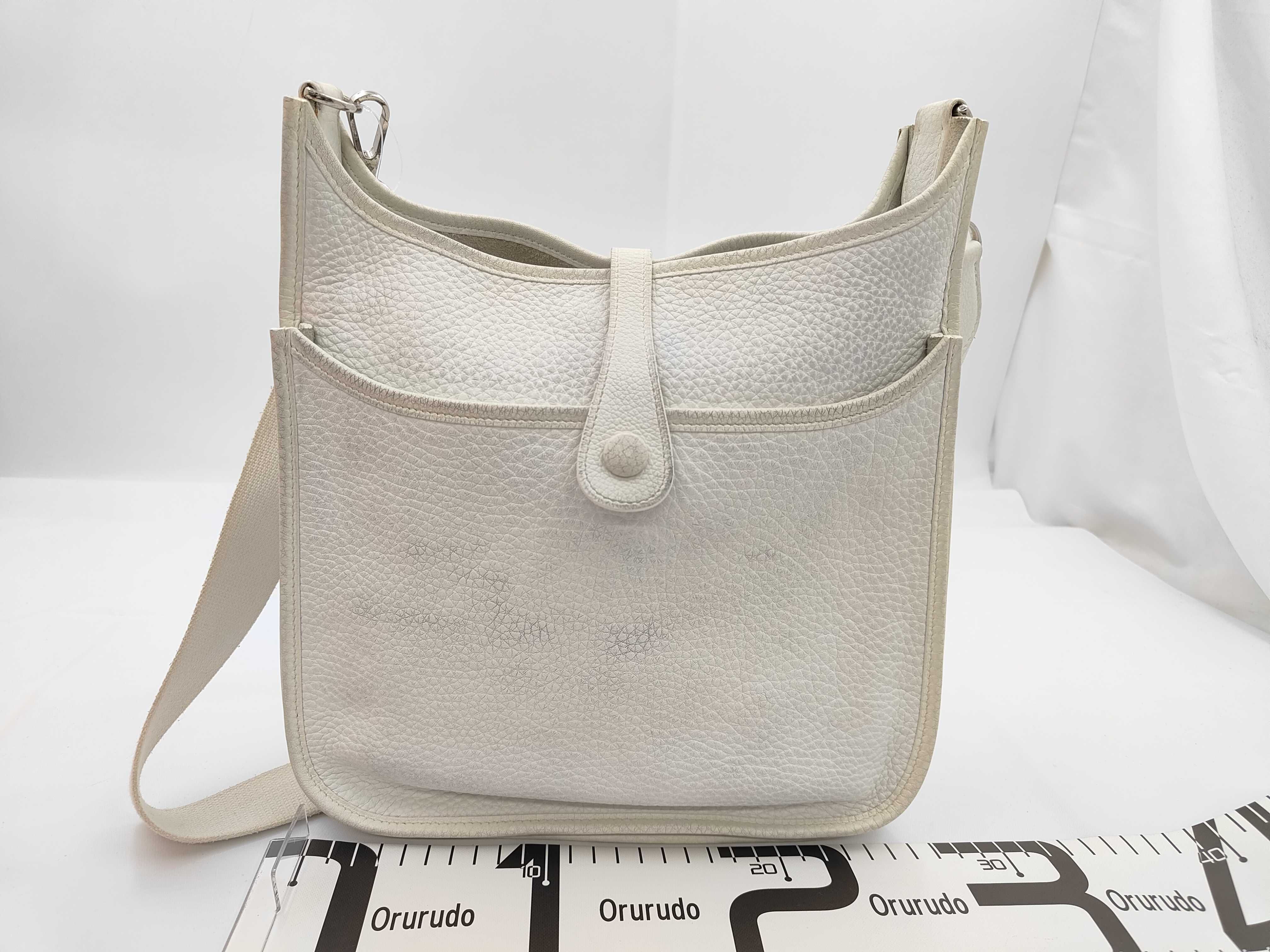 Taurillon Clemence Evelyne PM J stamp White Shoulder Bag — view 2