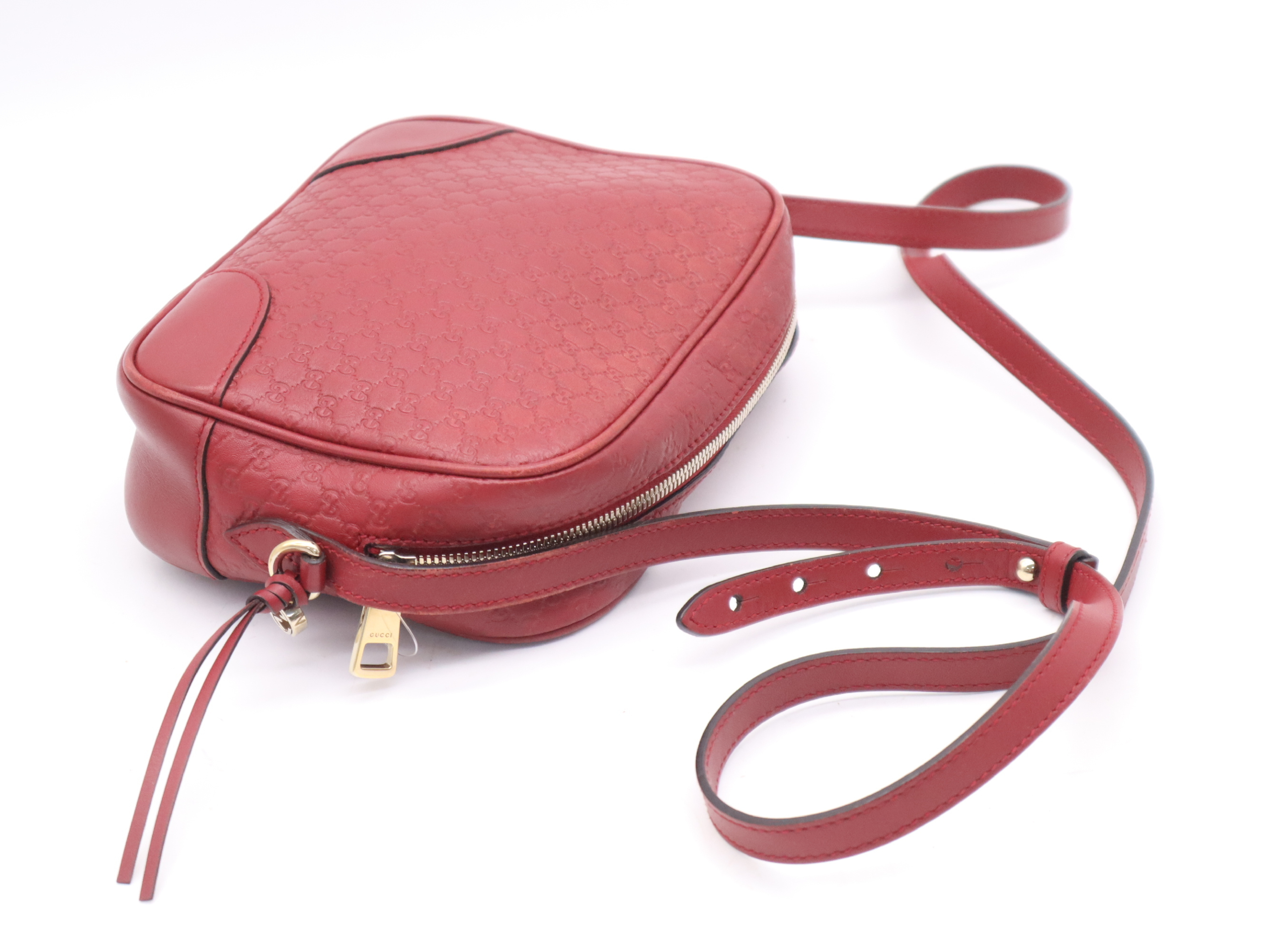 4494713 Leather Shoulder Bag, Bordeaux — view 6
