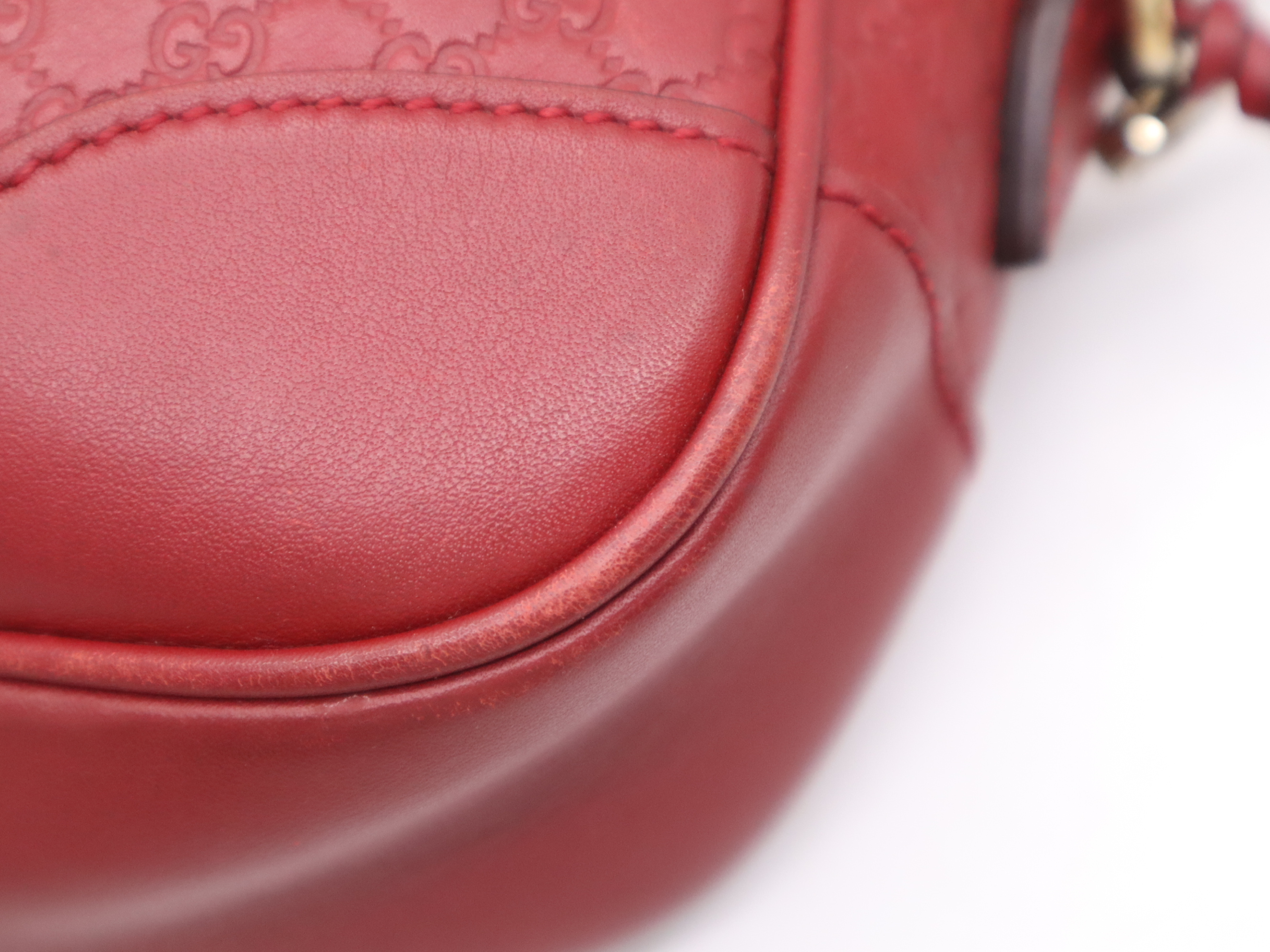 4494713 Leather Shoulder Bag, Bordeaux — view 9