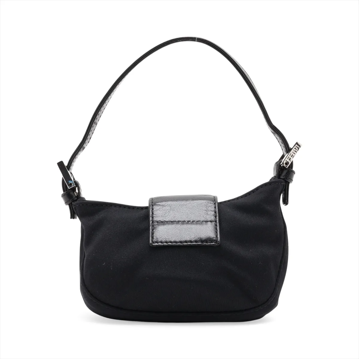 Mini Croissant 26673 Jersey x Leather Handbag, Black — view 2