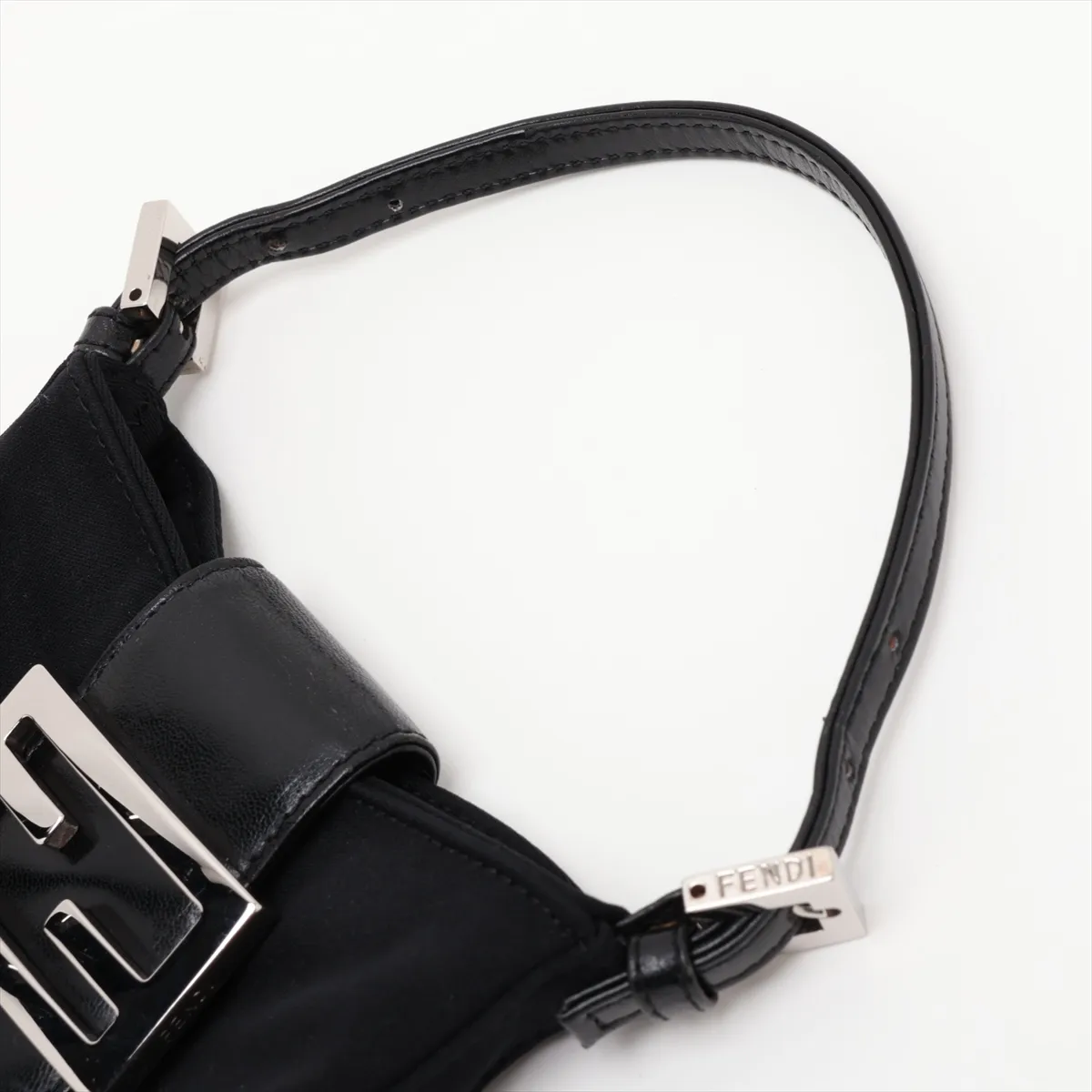 Mini Croissant 26673 Jersey x Leather Handbag, Black — view 5