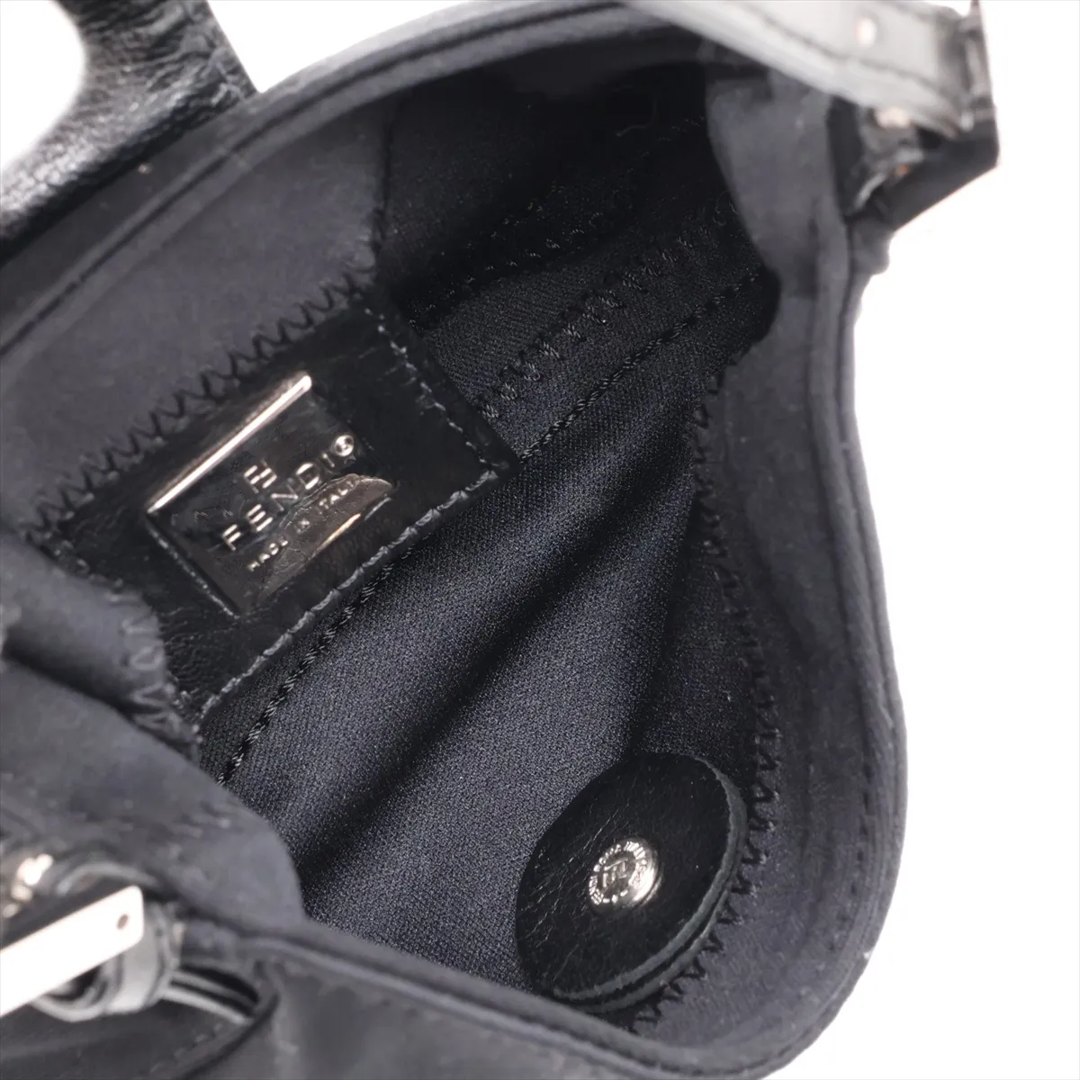 Mini Croissant 26673 Jersey x Leather Handbag, Black — view 6