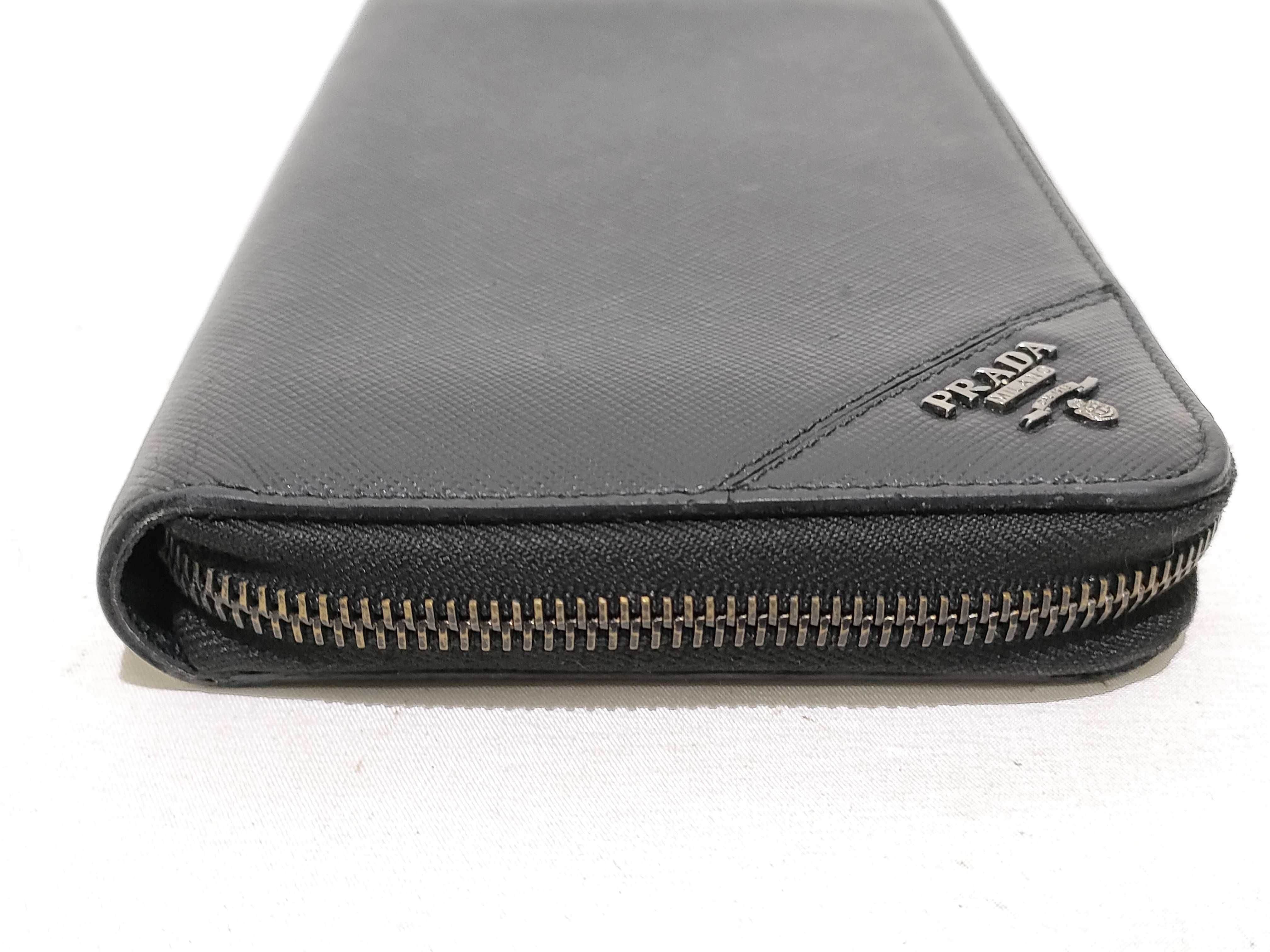 Long Wallet Round Saffiano Black Wallet — view 5