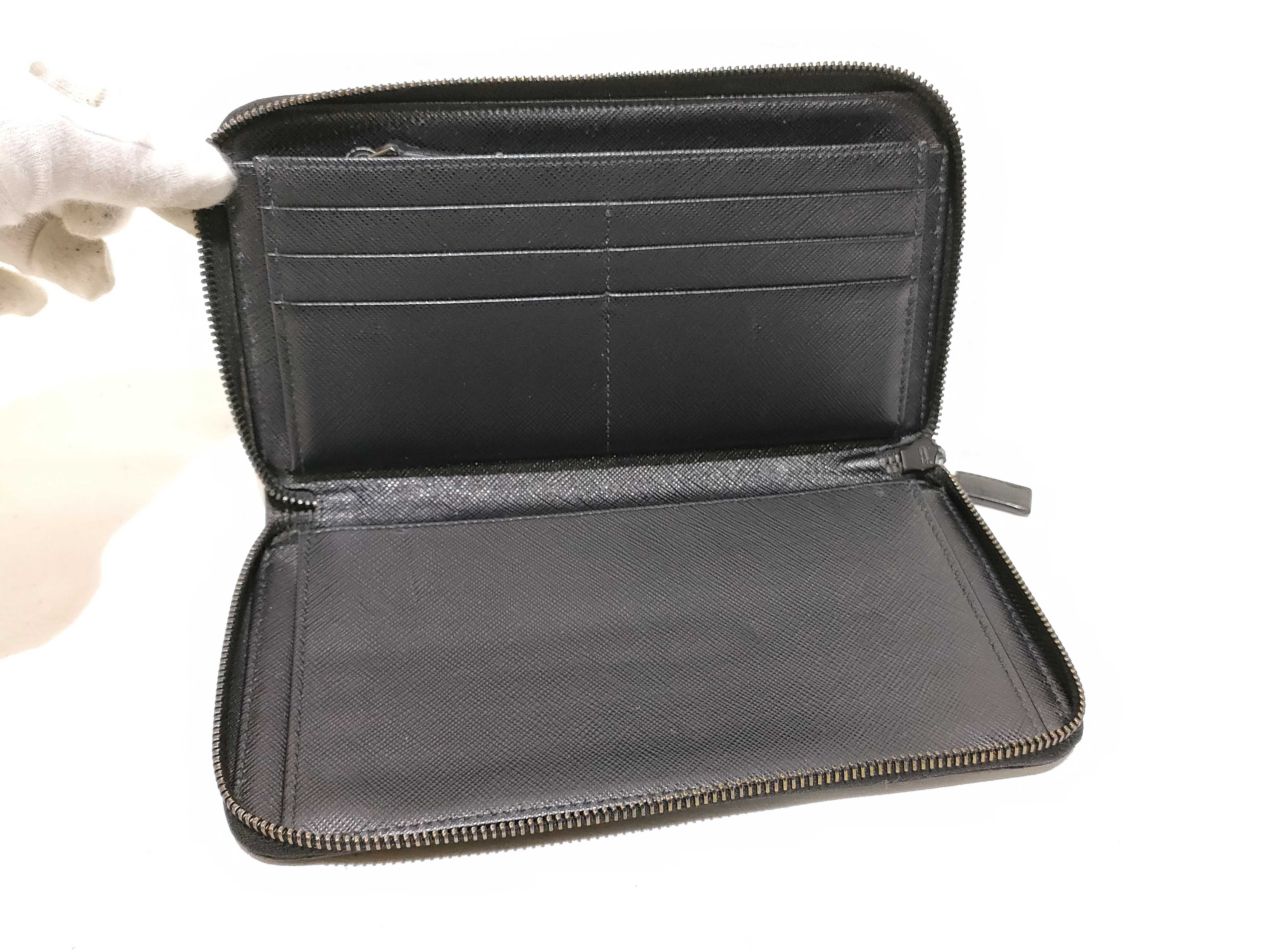 Long Wallet Round Saffiano Black Wallet — view 9