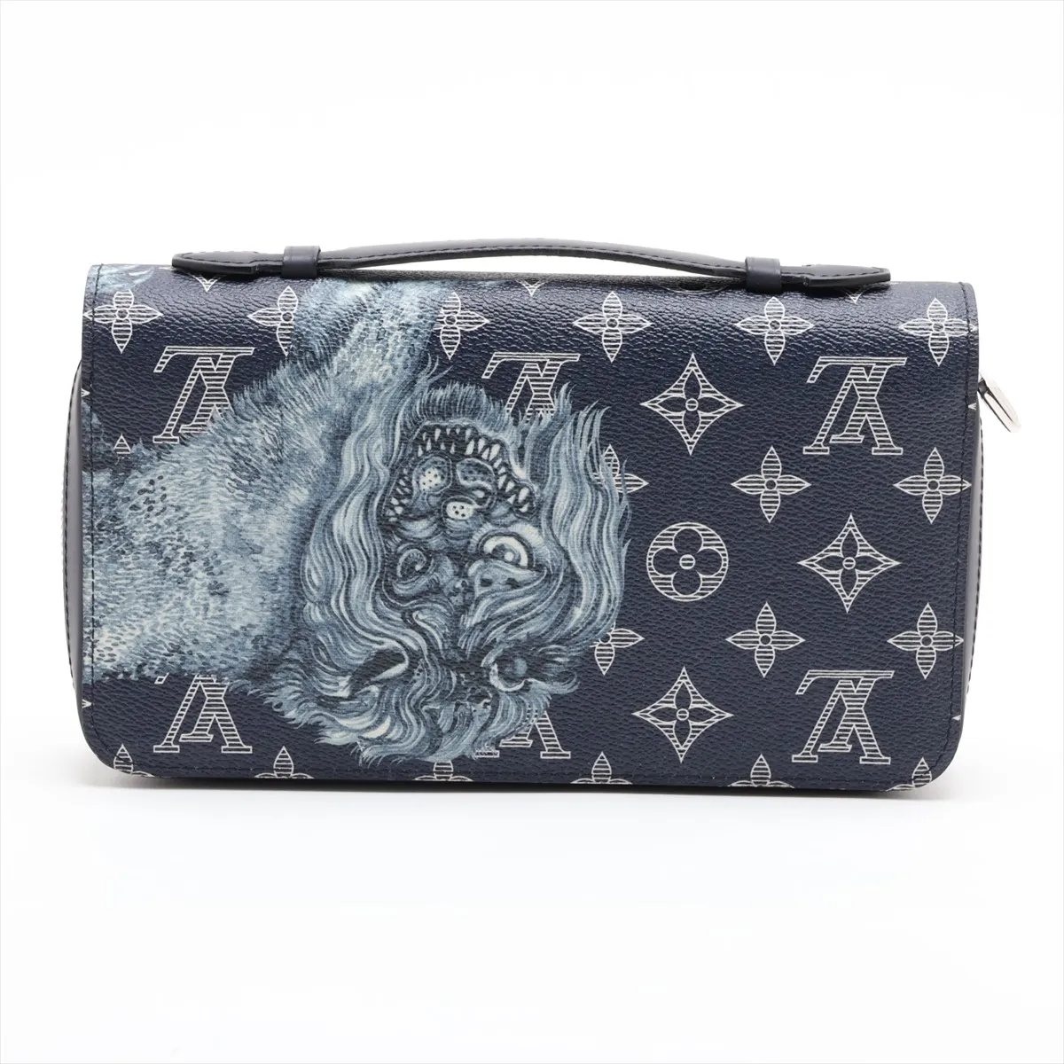 Monogram Savannah Chapman Brothers Zippy XL M66624 CA0177 Navy Round Zip Wallet — view 2