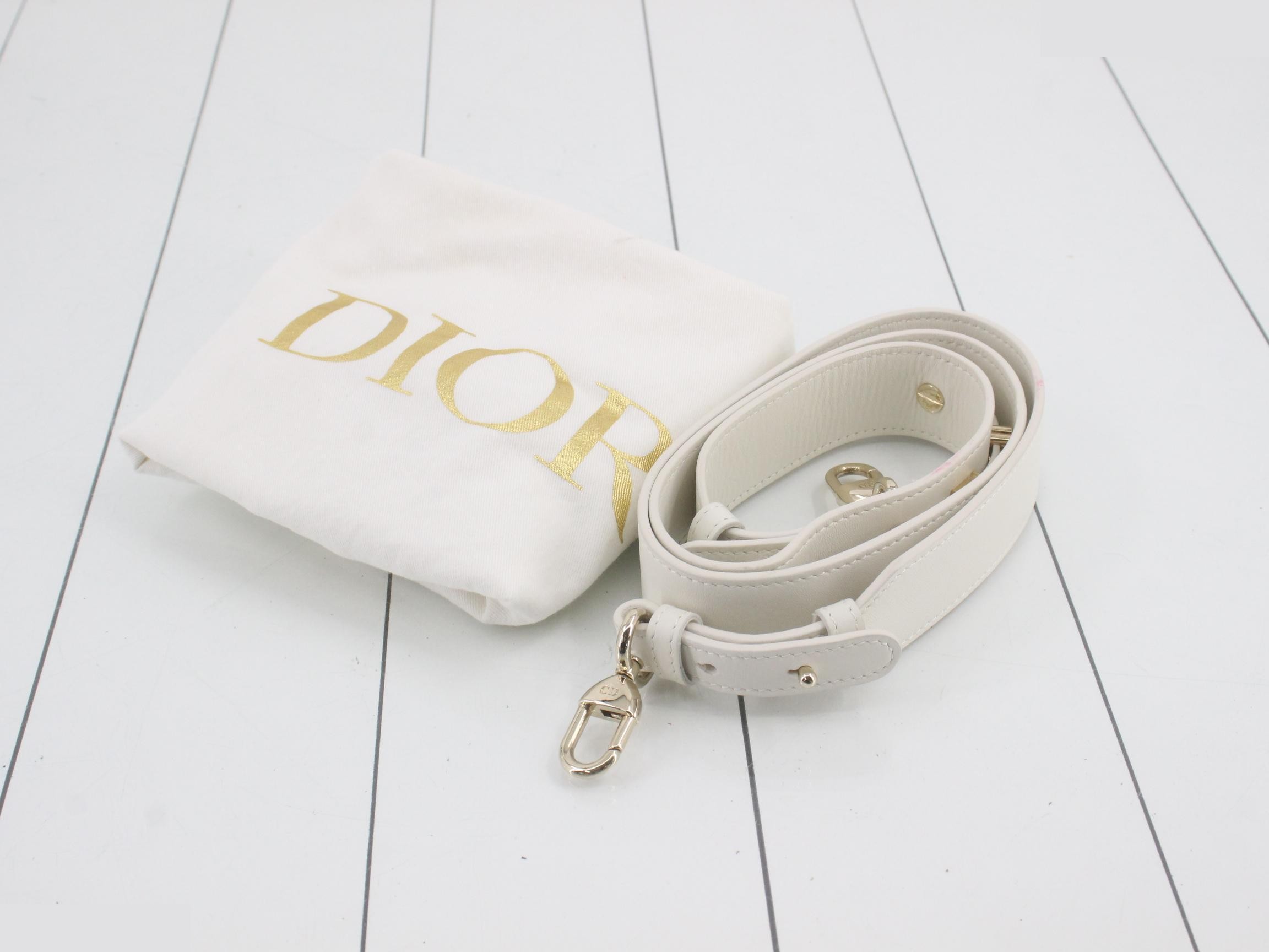 MyABC My Lady Dior Lambskin White 2-Way Handbag with Strap — view 7
