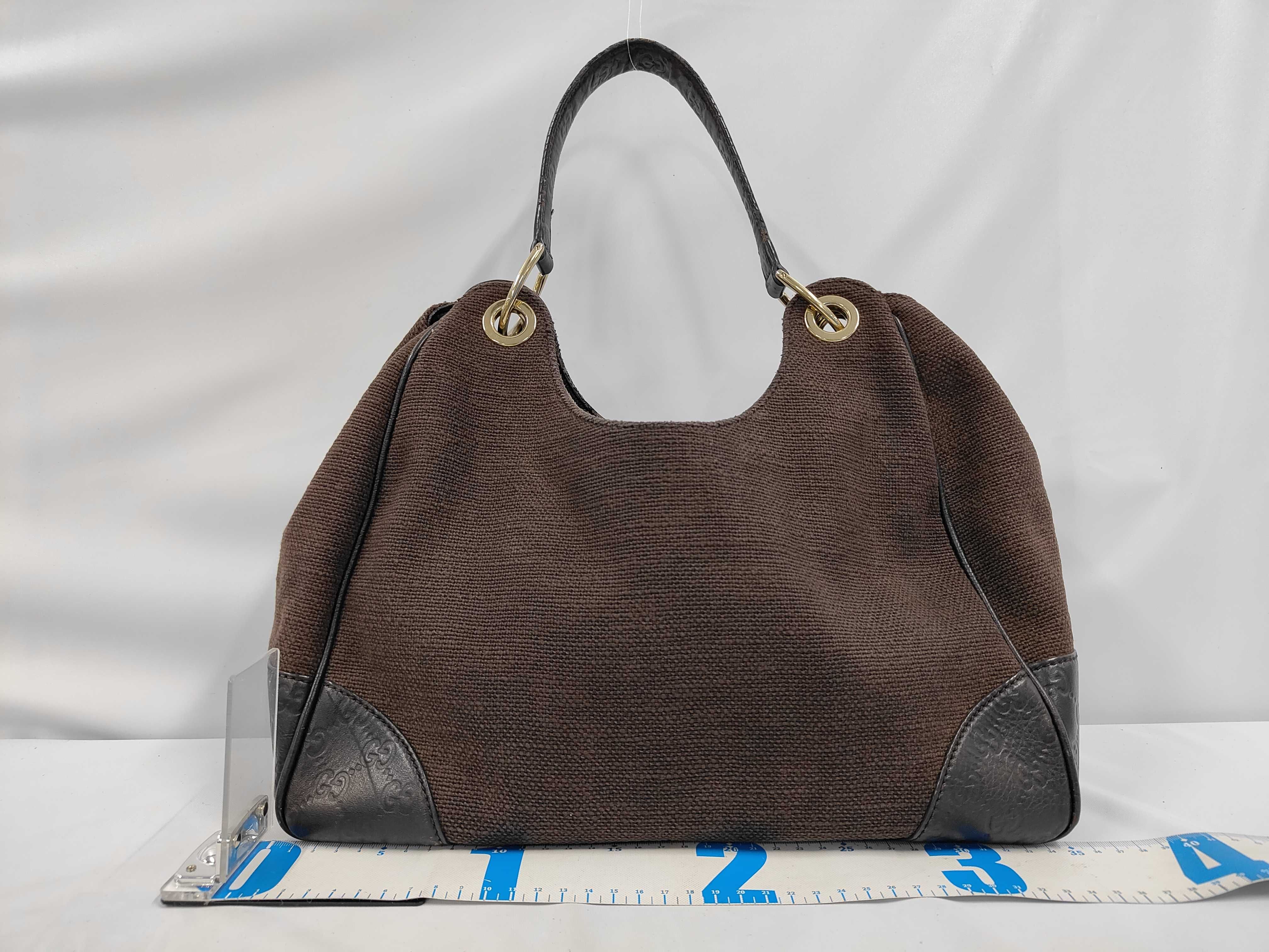Guccissima GG 257268 Canvas Leather Handbag Shoulder Bag — view 2