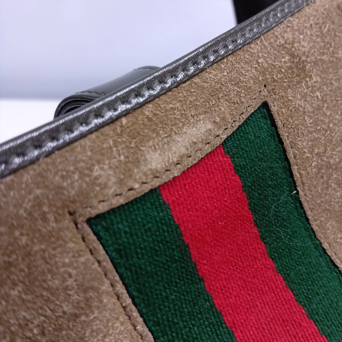 Jackie 1961 Suede x Leather Shoulder Bag, Khaki, 636709 — view 15