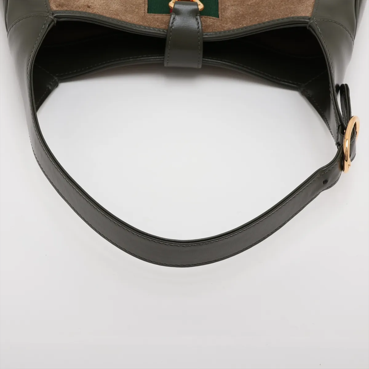 Jackie 1961 Suede x Leather Shoulder Bag, Khaki, 636709 — view 5