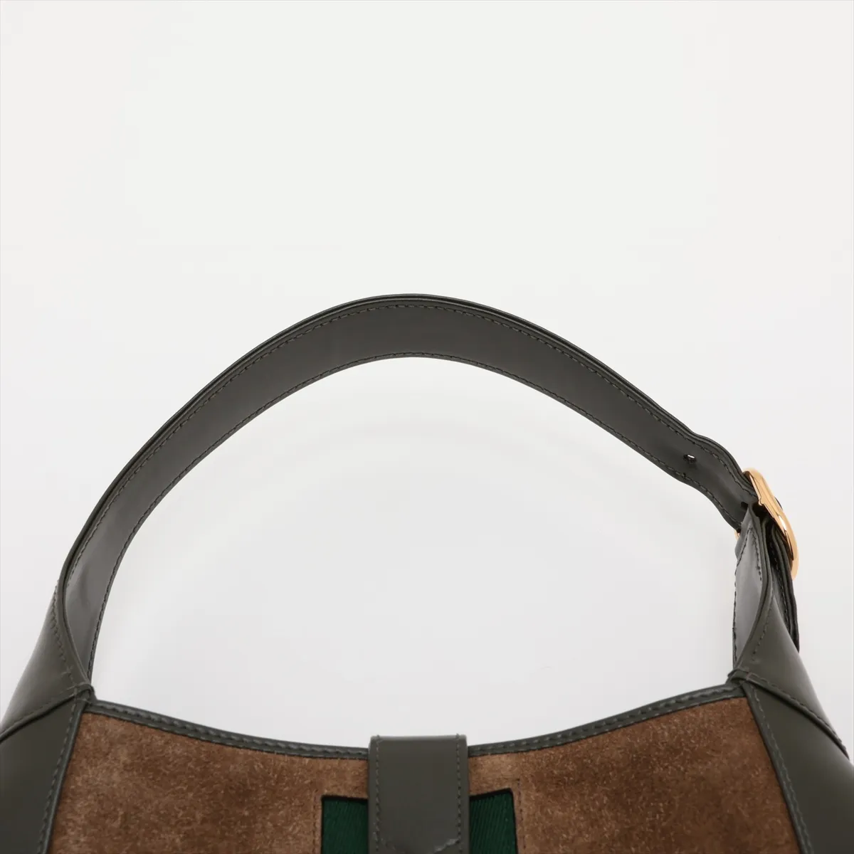 Jackie 1961 Suede x Leather Shoulder Bag, Khaki, 636709 — view 6