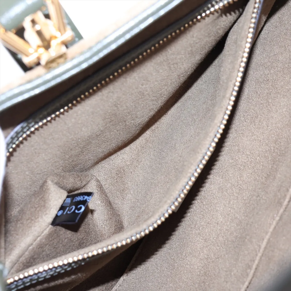 Jackie 1961 Suede x Leather Shoulder Bag, Khaki, 636709 — view 9