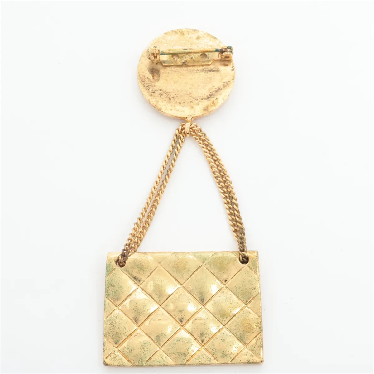 Coco Mark Matelassé Brooch, GP Gold. Shows — view 2