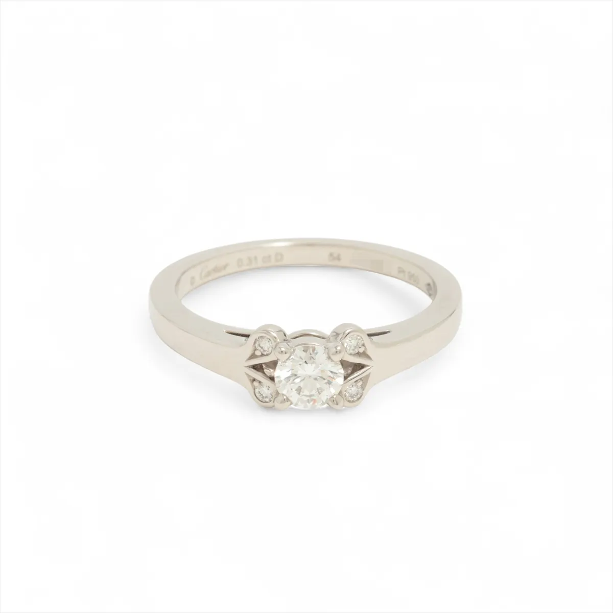 Ballerina Diamond Ring, Pt950, 5.5g, 0.31D, Size 54, 421APL, GIA No. 6471969016