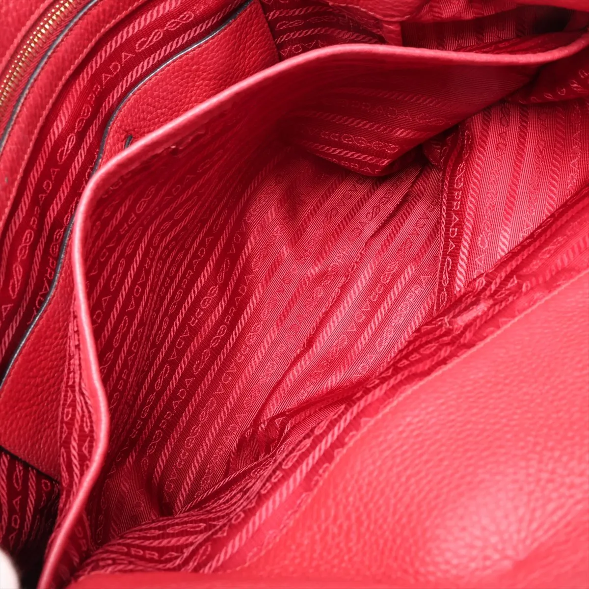 Vitello Leather 2-Way Tote Bag, Red — view 11