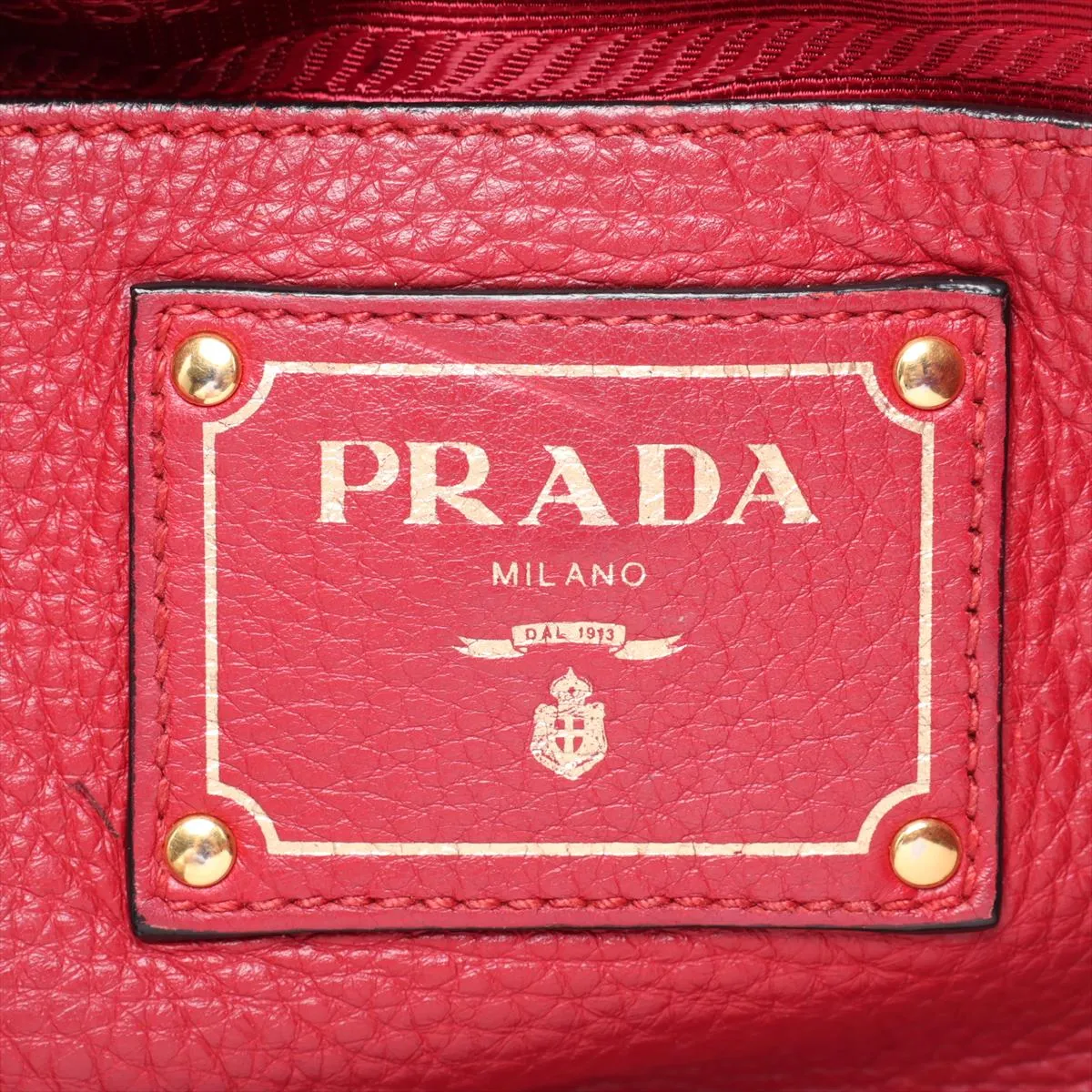 Vitello Leather 2-Way Tote Bag, Red — view 12