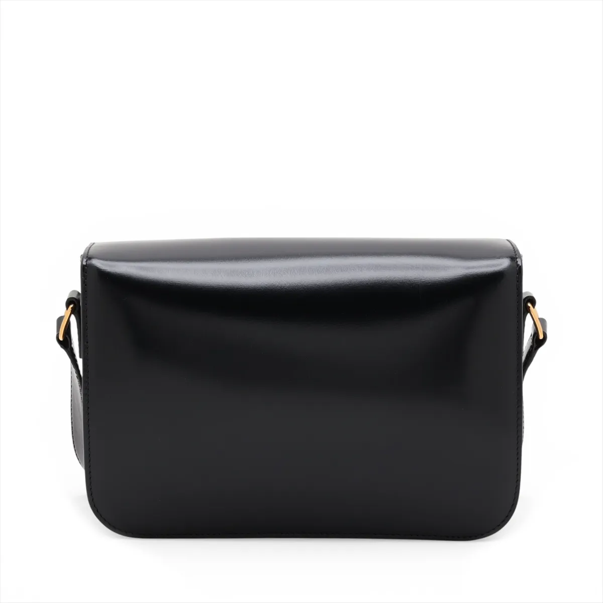 Triomphe Classic Leather Shoulder Bag, Black — view 2