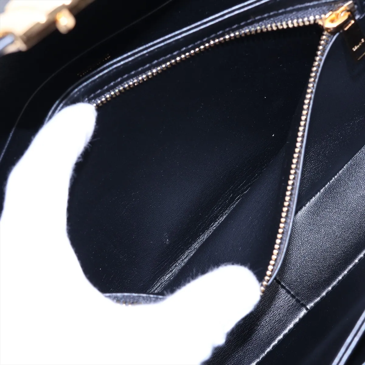 Triomphe Classic Leather Shoulder Bag, Black — view 10