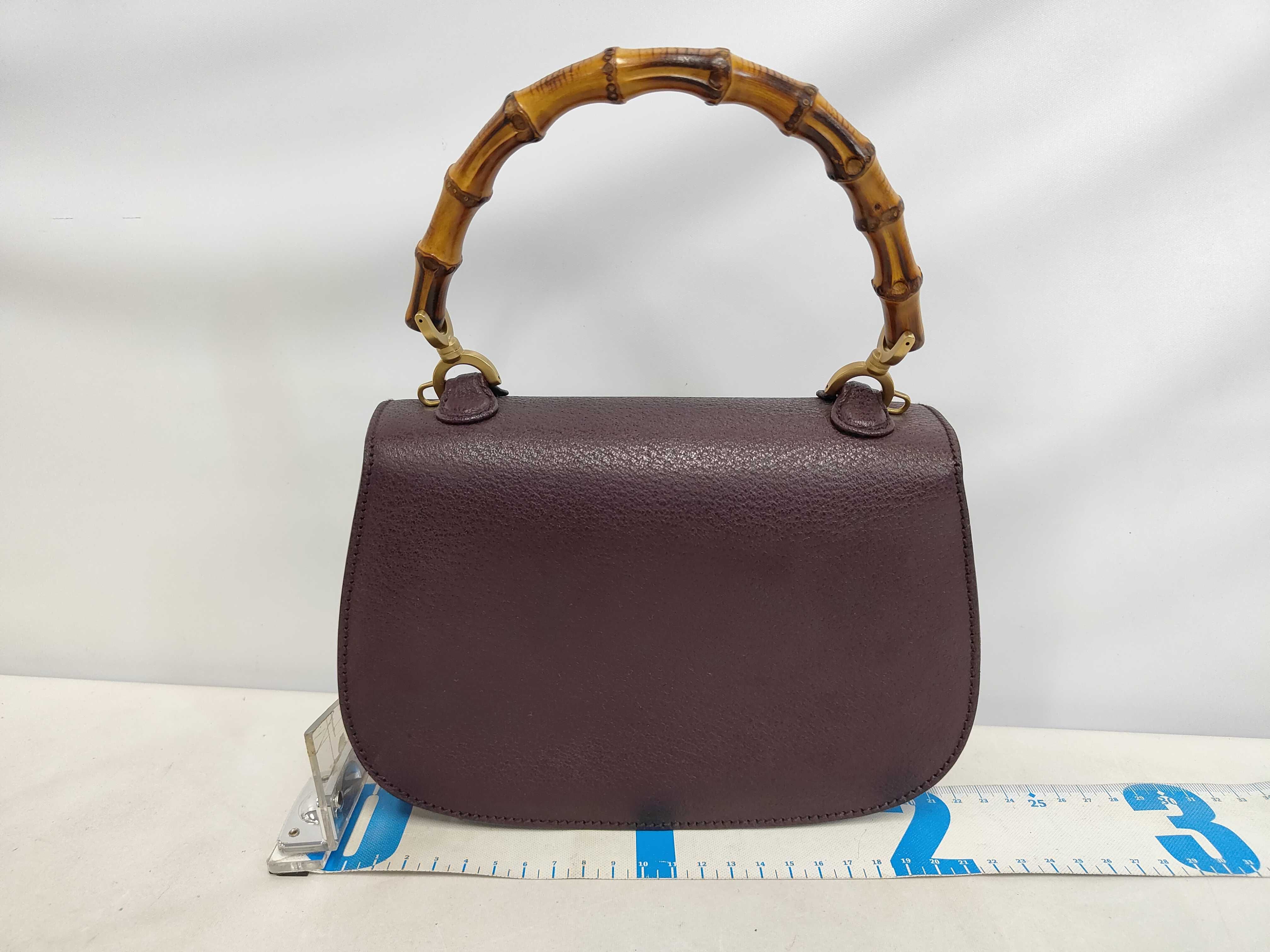 2-Way Handbag, Bamboo, Turnlock, Purple, Women's, 000 1014 0188, Vintage Handbag — view 2