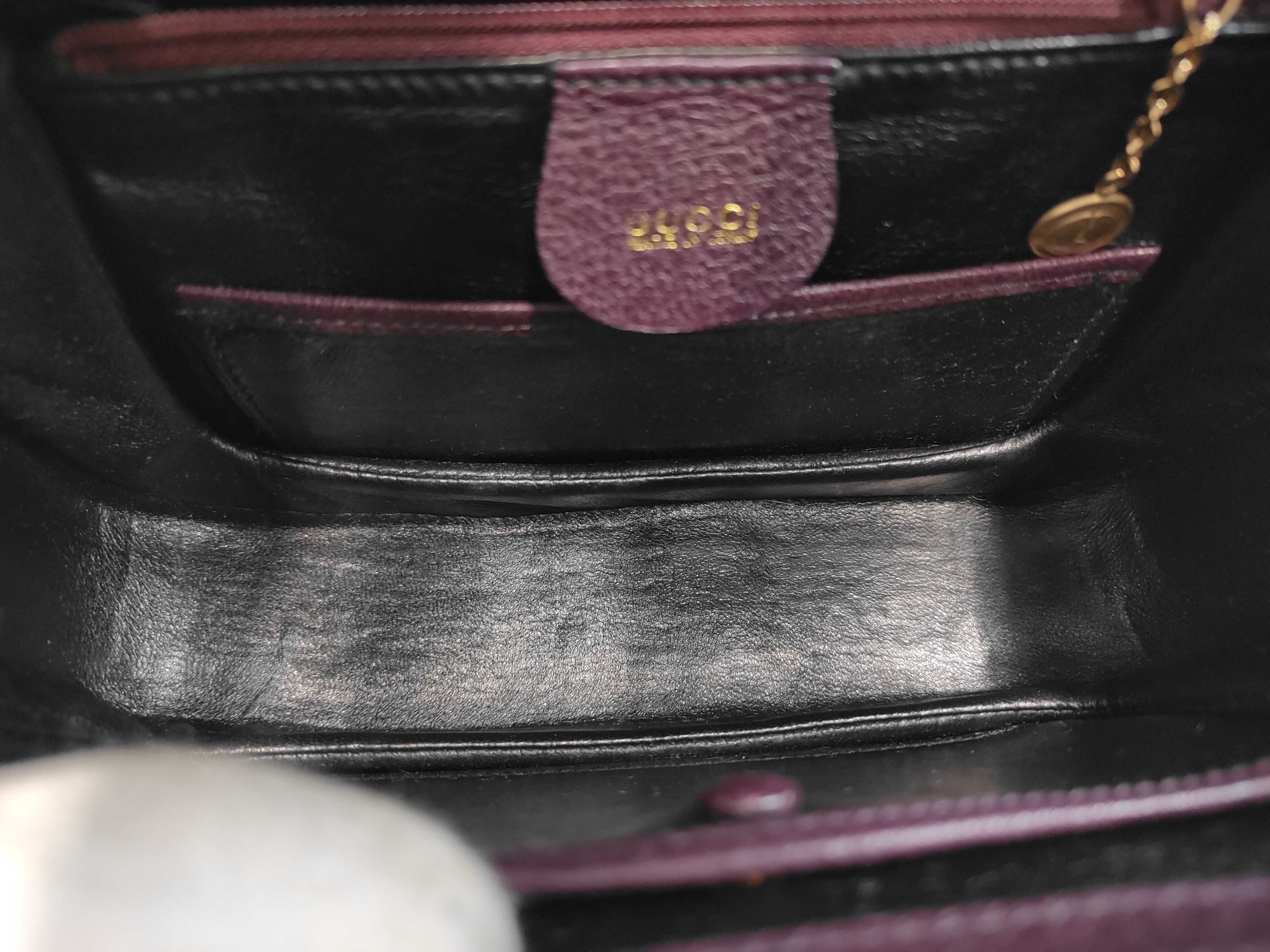 2-Way Handbag, Bamboo, Turnlock, Purple, Women's, 000 1014 0188, Vintage Handbag — view 8