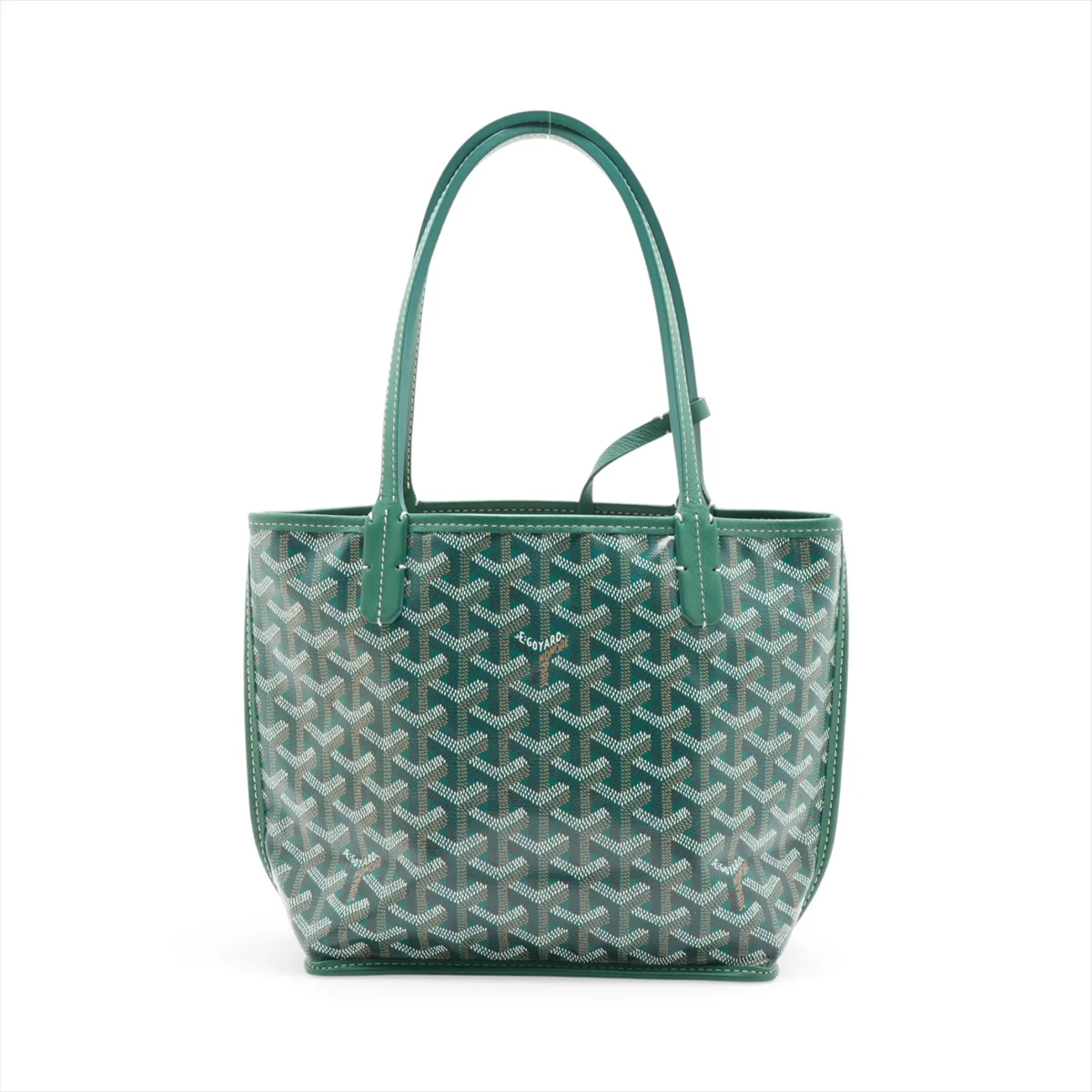 Ange Mini PVC x Leather Handbag, Green — view 2