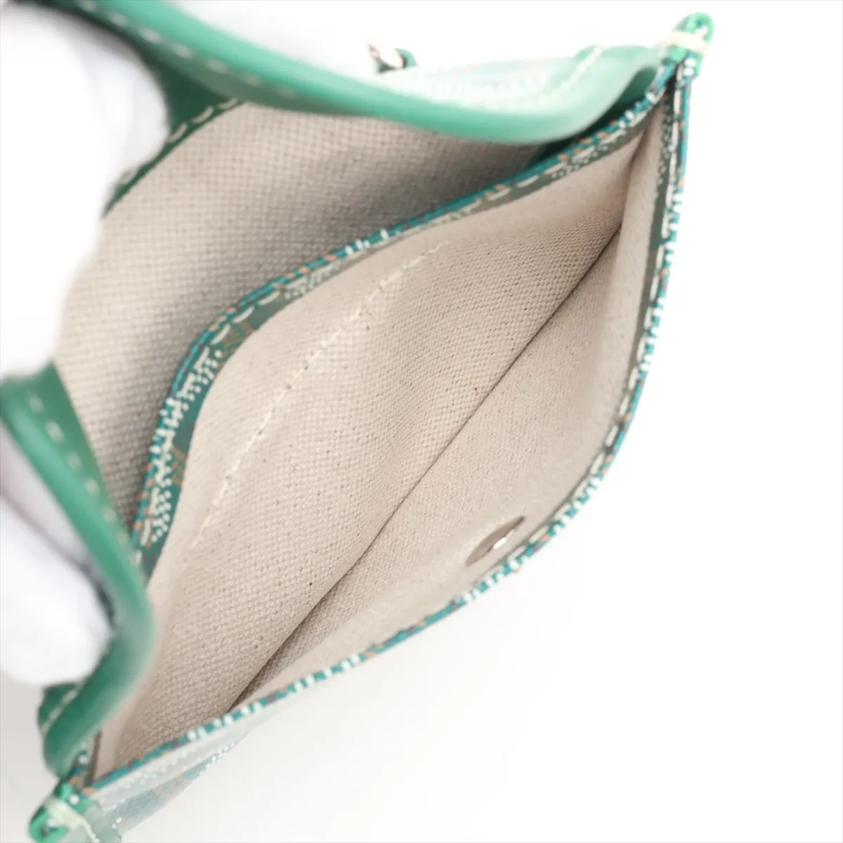 Ange Mini PVC x Leather Handbag, Green — view 8