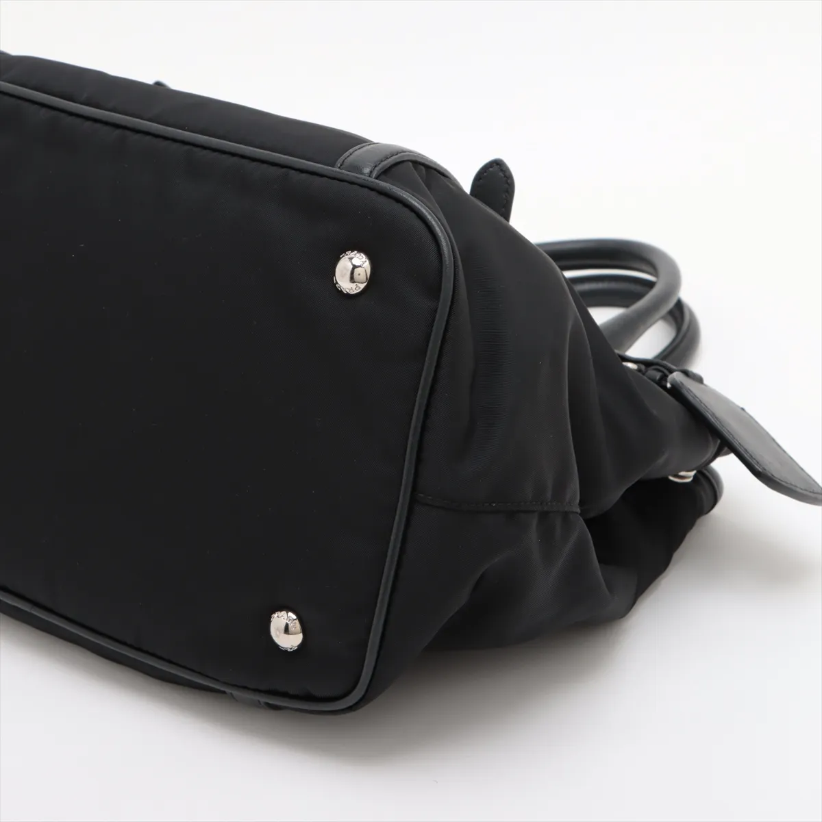 Tessuto Nylon x Leather 2WAY Handbag Black — view 3