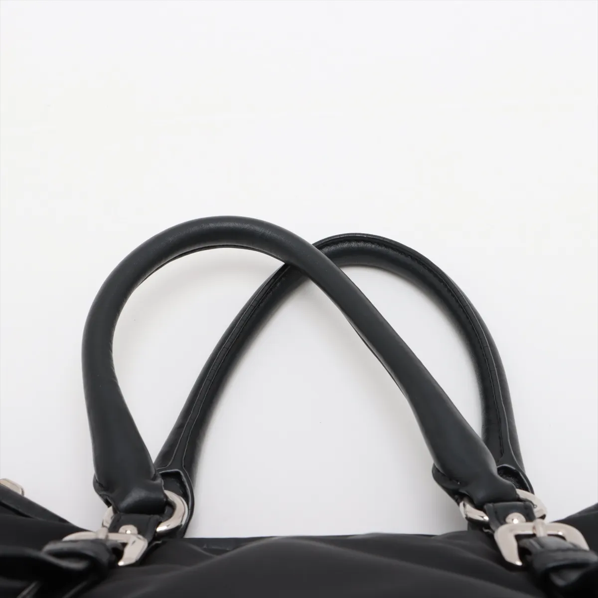 Tessuto Nylon x Leather 2WAY Handbag Black — view 6