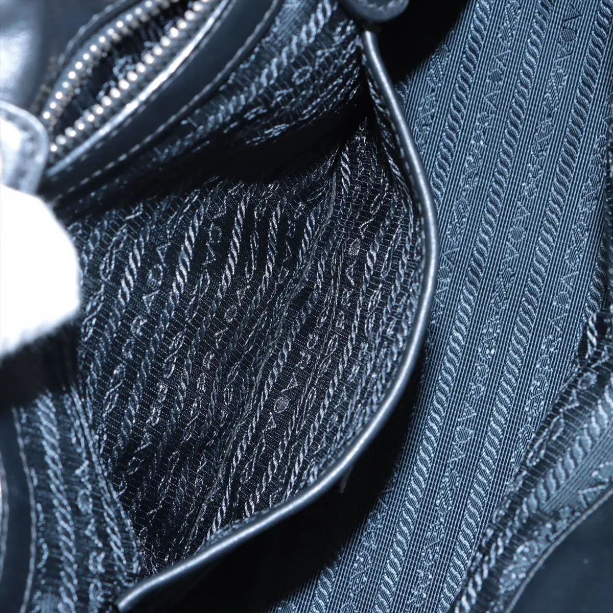 Tessuto Nylon x Leather 2WAY Handbag Black — view 10