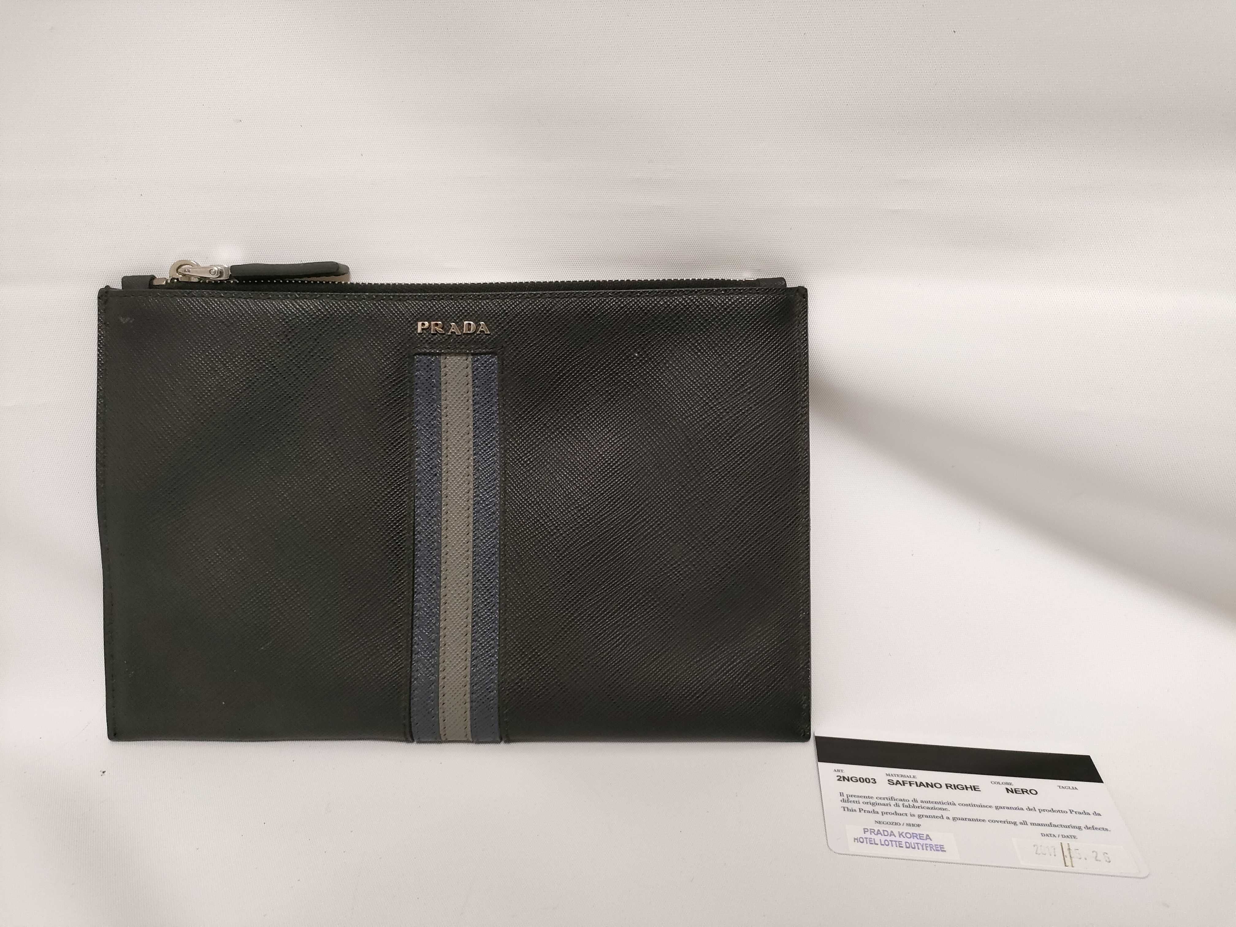 Mini Clutch Bag Pouch Saffiano Black Pouch