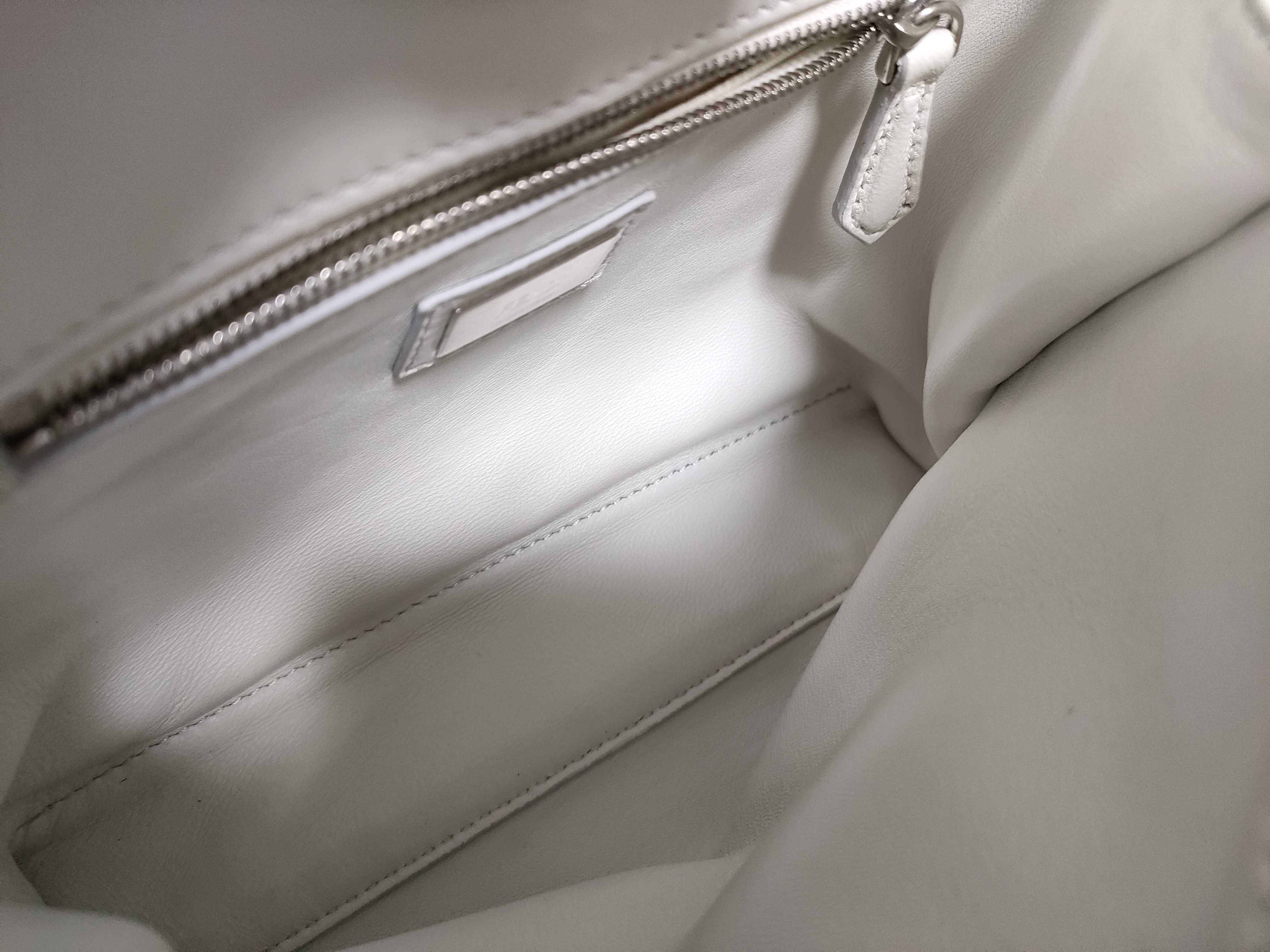 Peekaboo Mini 2-Way Shoulder Bag, White with Silver Hardware, Leather, 8BN244 (Handbag) — view 13