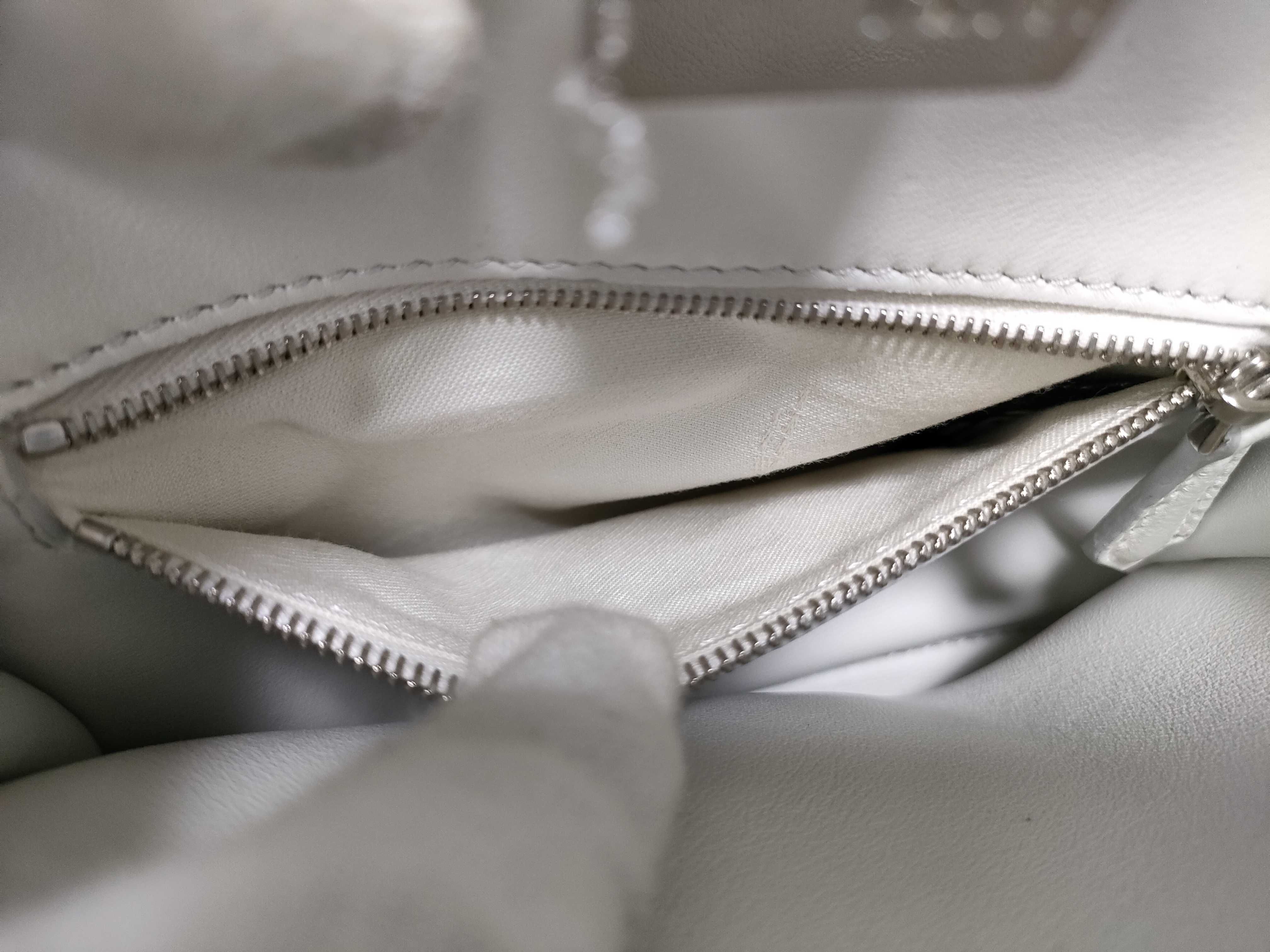 Peekaboo Mini 2-Way Shoulder Bag, White with Silver Hardware, Leather, 8BN244 (Handbag) — view 15