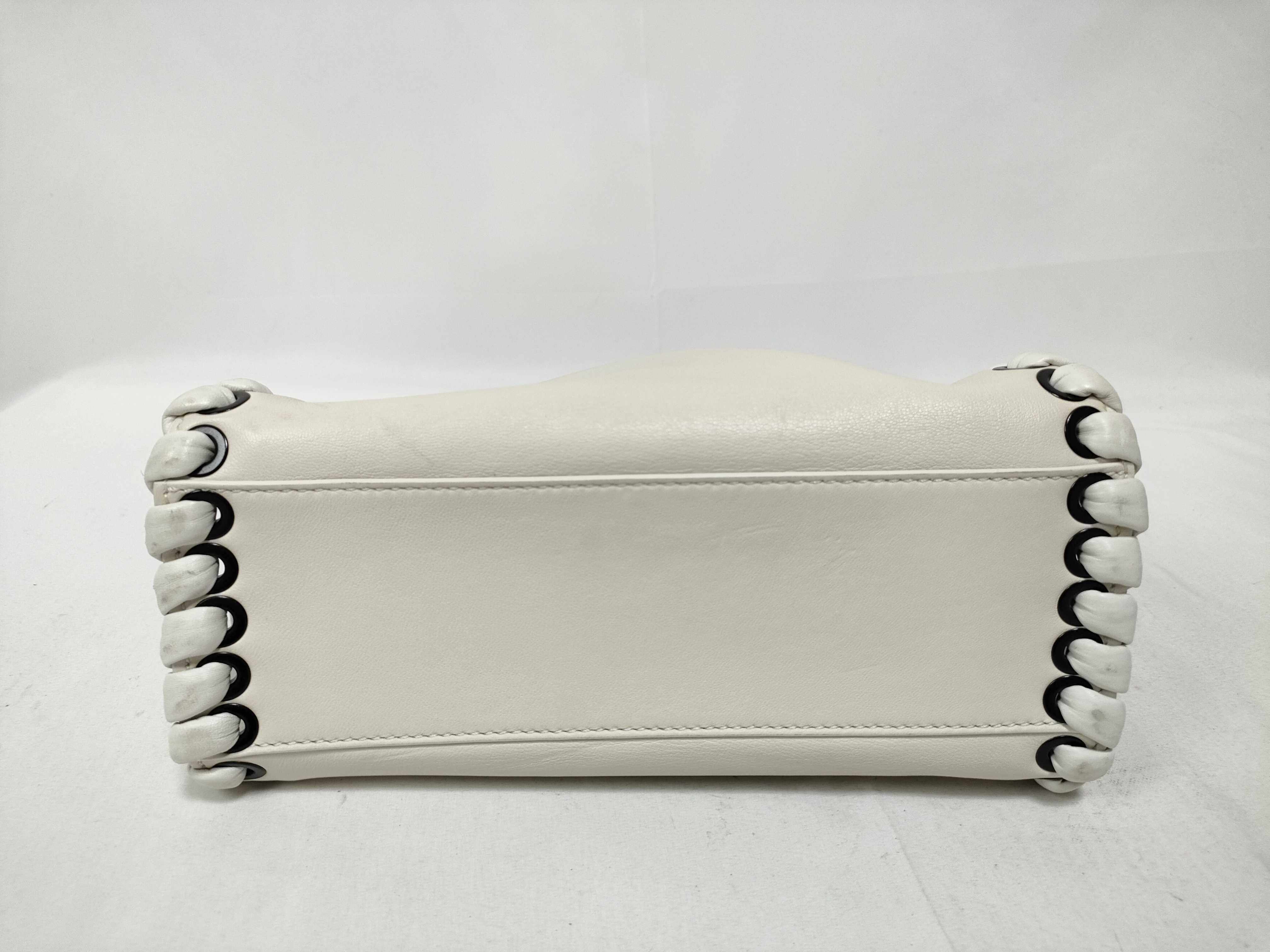 Peekaboo Mini 2-Way Shoulder Bag, White with Silver Hardware, Leather, 8BN244 (Handbag) — view 3