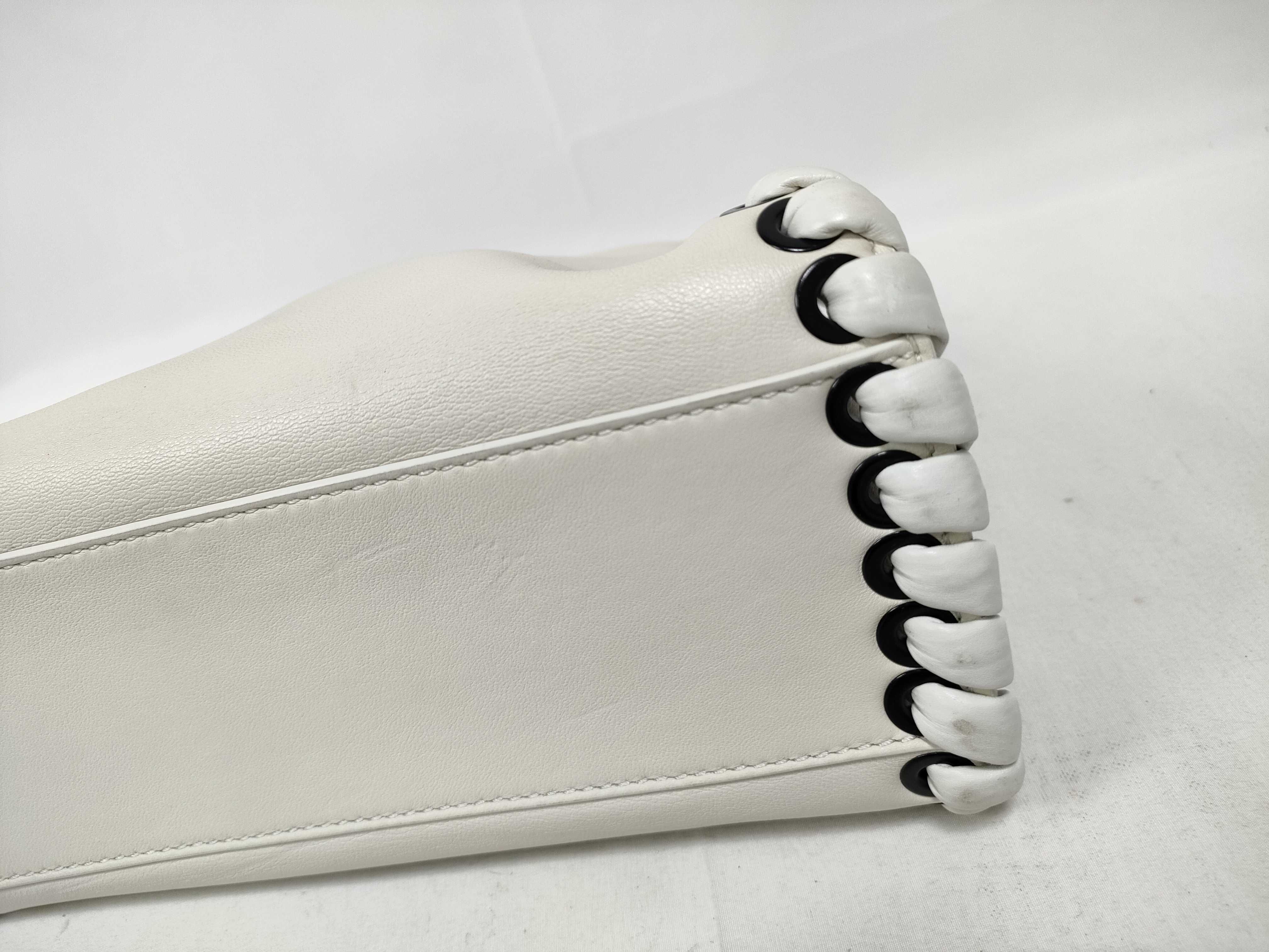 Peekaboo Mini 2-Way Shoulder Bag, White with Silver Hardware, Leather, 8BN244 (Handbag) — view 4