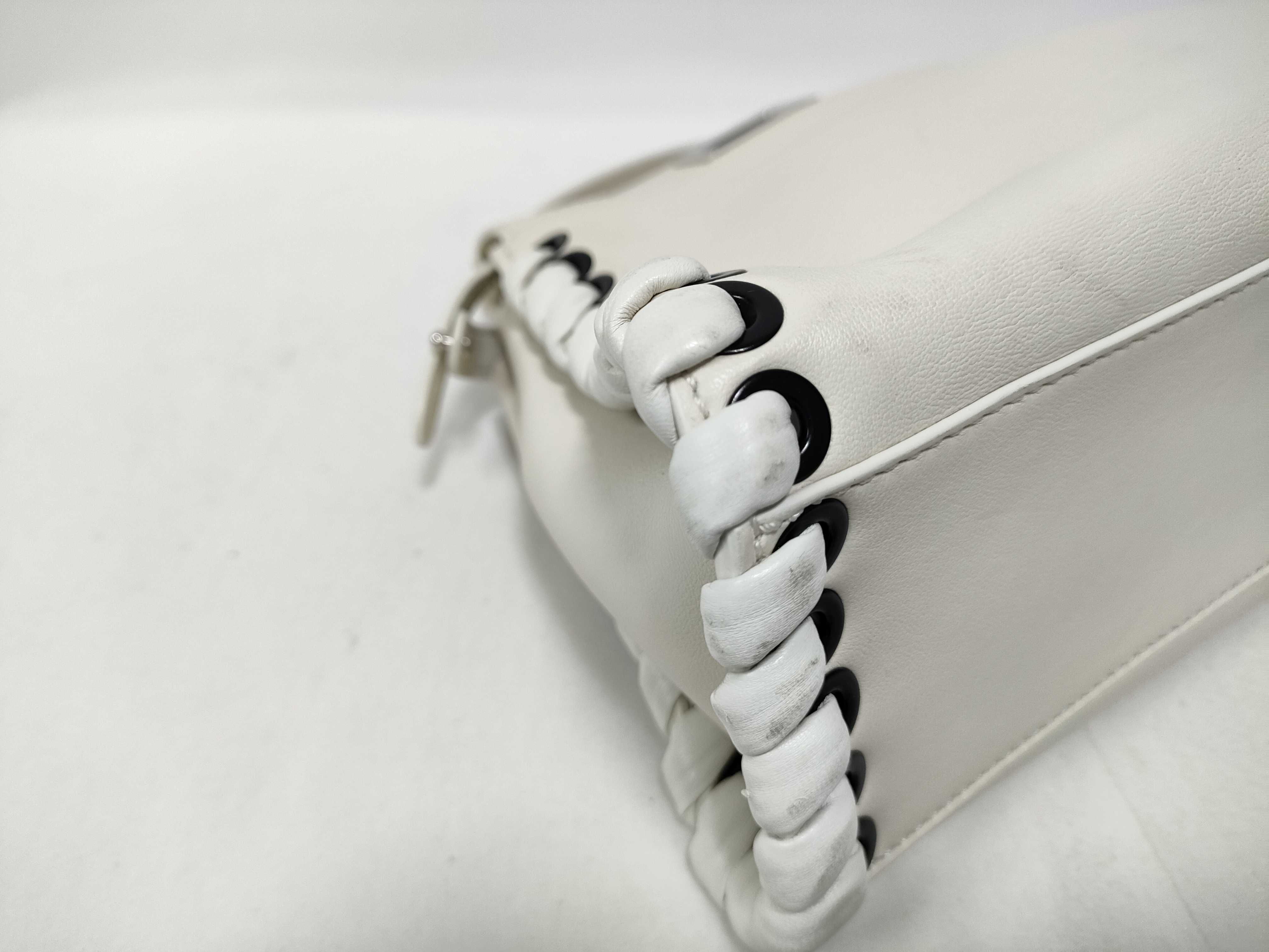 Peekaboo Mini 2-Way Shoulder Bag, White with Silver Hardware, Leather, 8BN244 (Handbag) — view 7