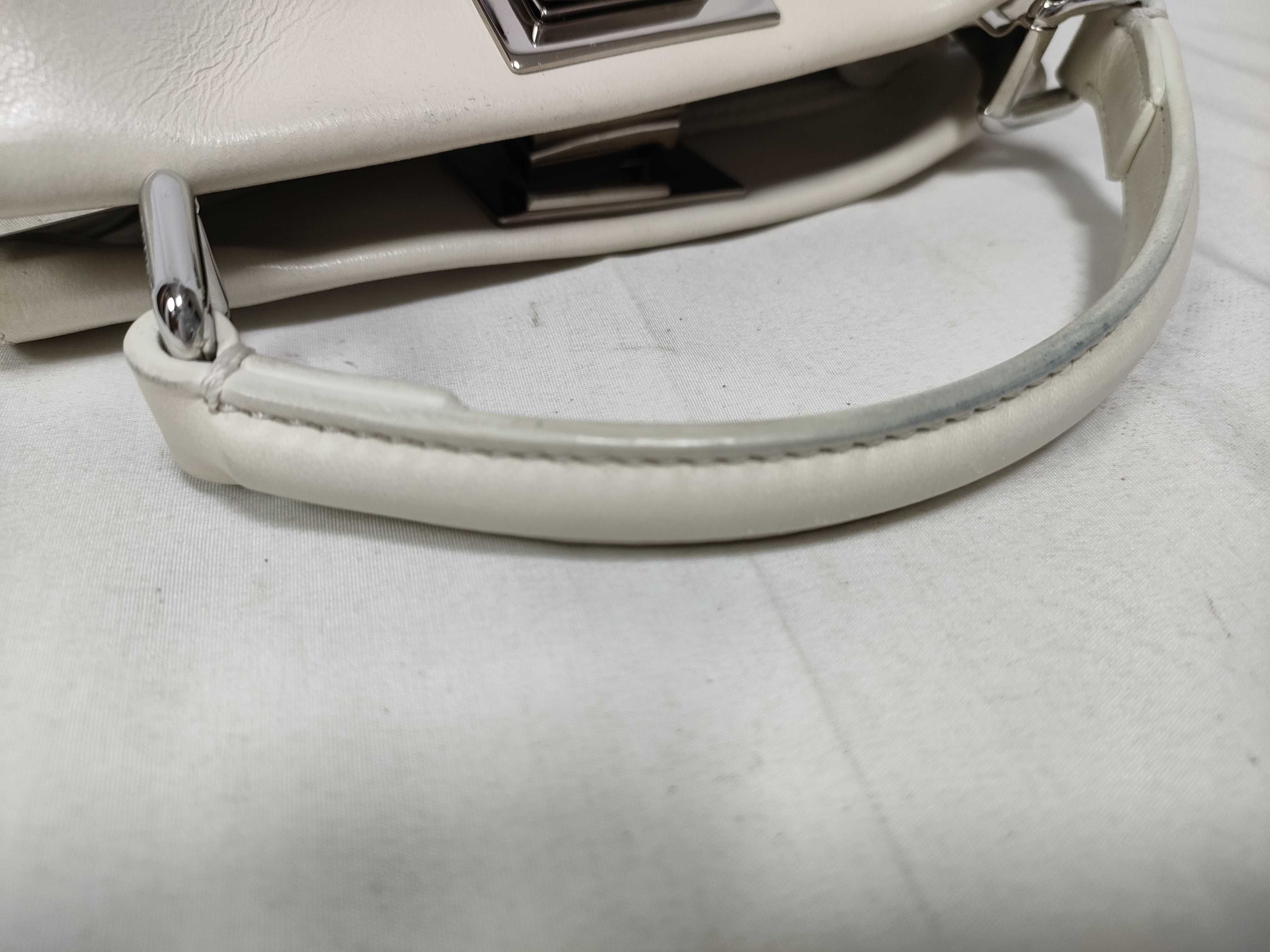 Peekaboo Mini 2-Way Shoulder Bag, White with Silver Hardware, Leather, 8BN244 (Handbag) — view 8