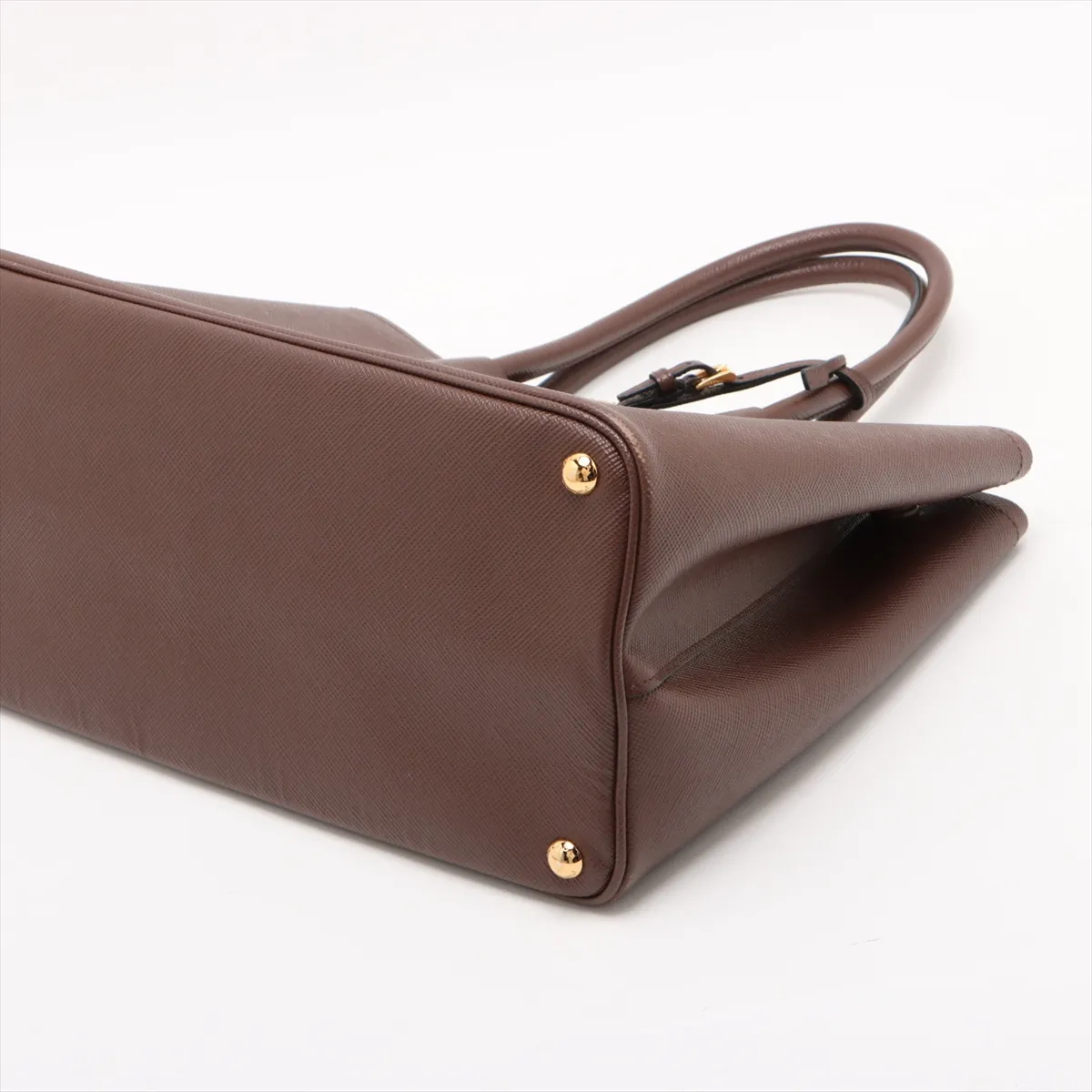 Saffiano Cuir Leather 2-Way Tote Bag, Brown B2756T — view 3