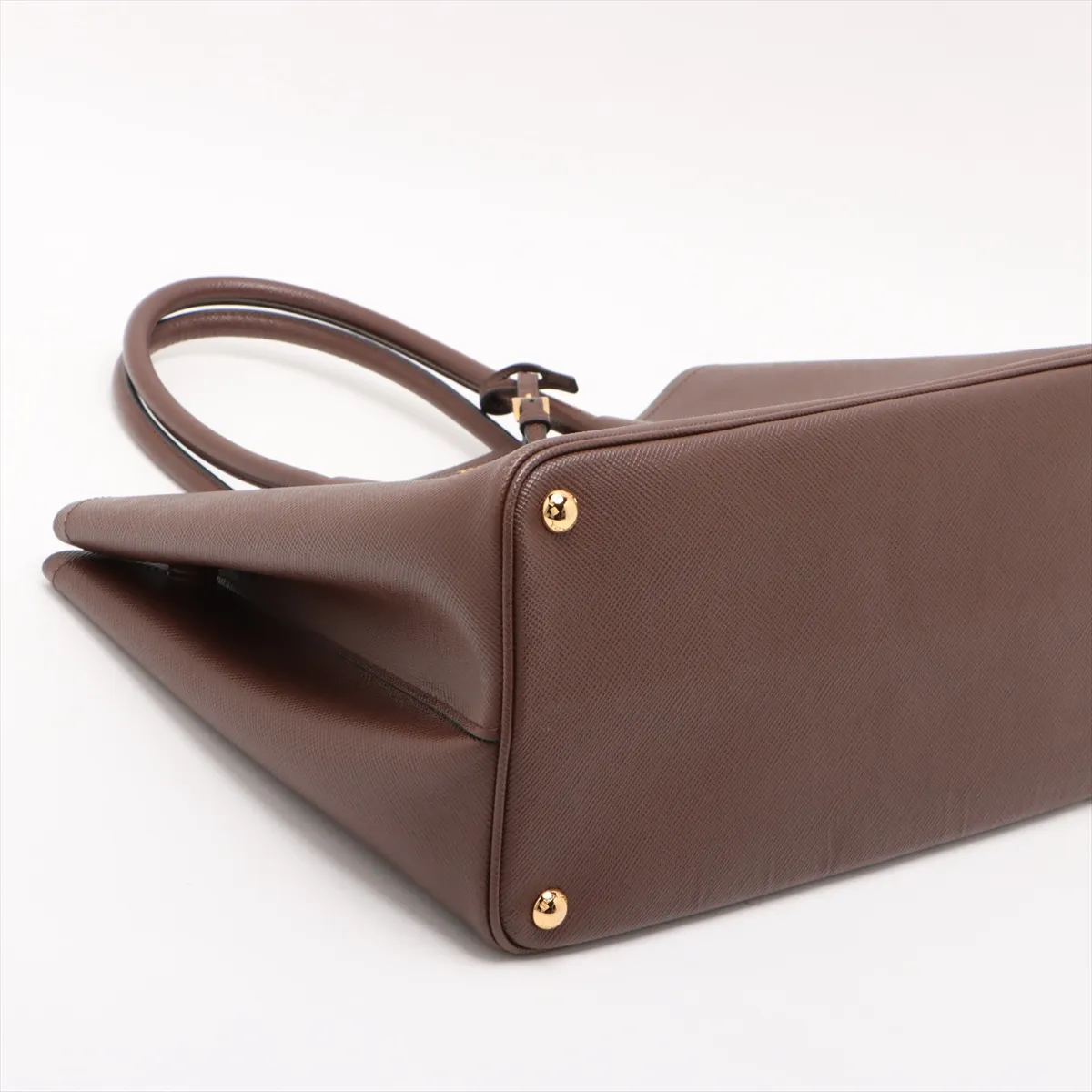 Saffiano Cuir Leather 2-Way Tote Bag, Brown B2756T — view 4
