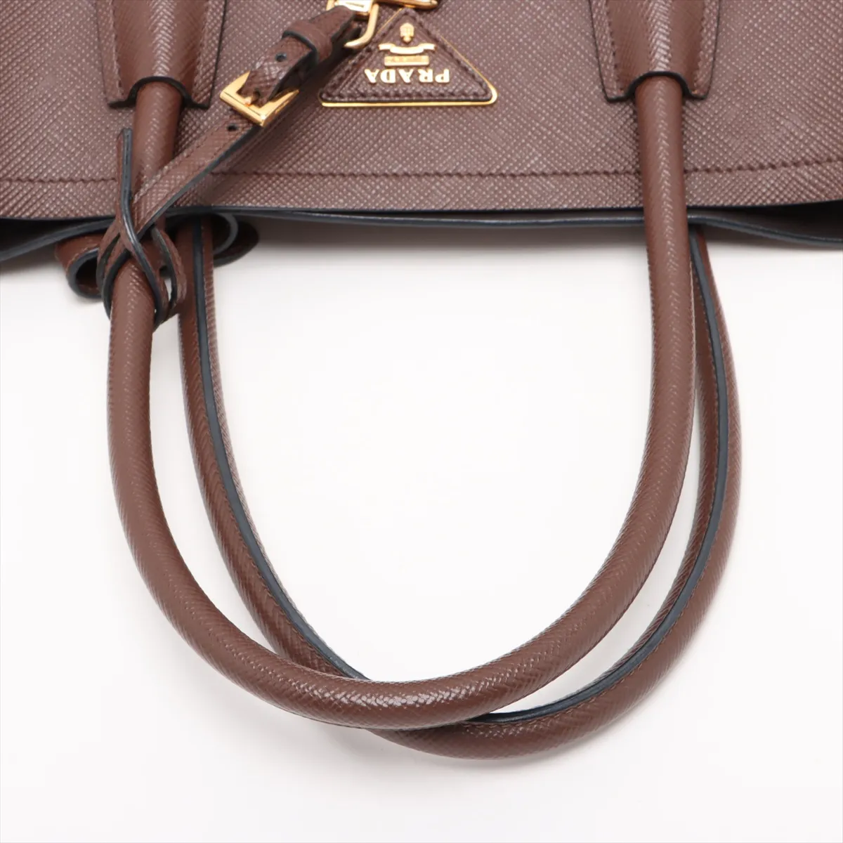 Saffiano Cuir Leather 2-Way Tote Bag, Brown B2756T — view 5